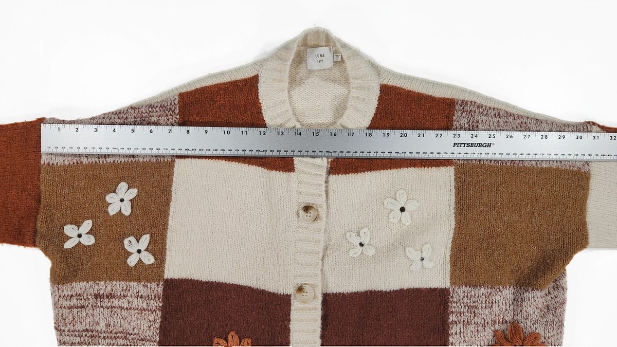 Other Luna Ivy Patchwork Floral Knit Cardigan Oversized Sz L Size L / US 10 / IT 46 - 8 Thumbnail