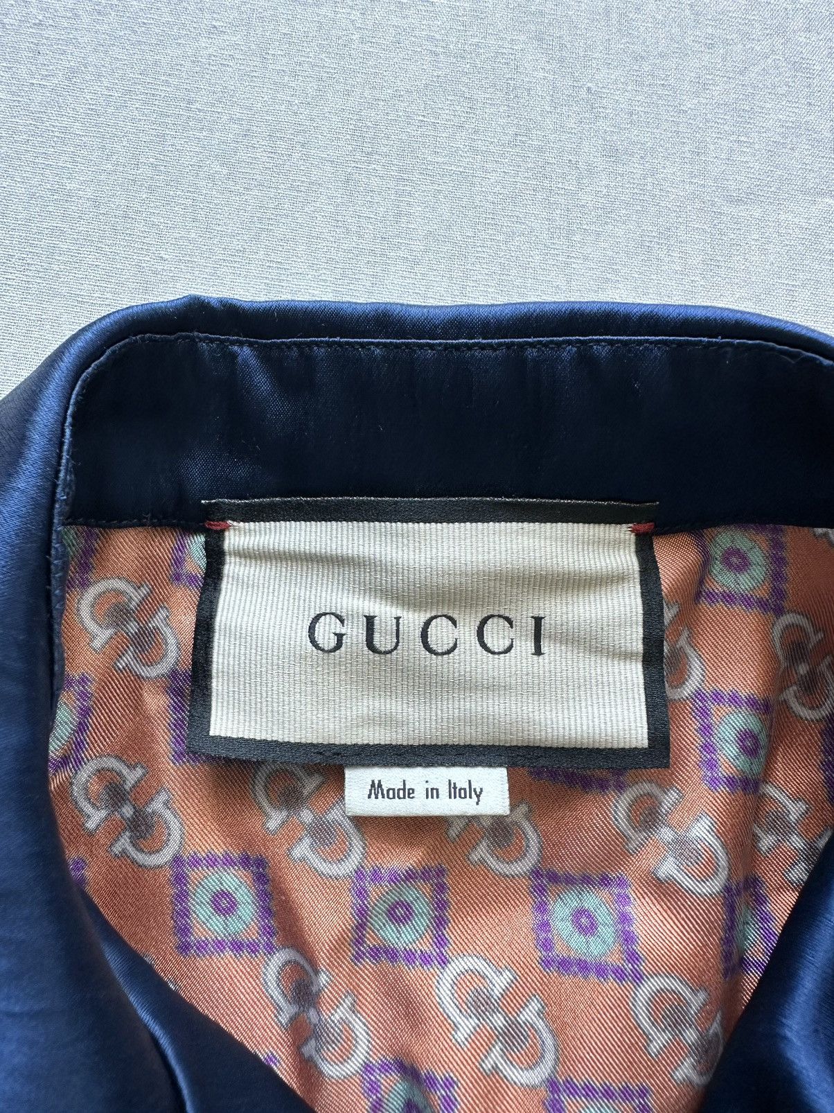 Gucci Gucci Acetate Blue Multi Bowling Button Up Shirt sz 46 Size US S / EU 44-46 / 1 - 5 Thumbnail