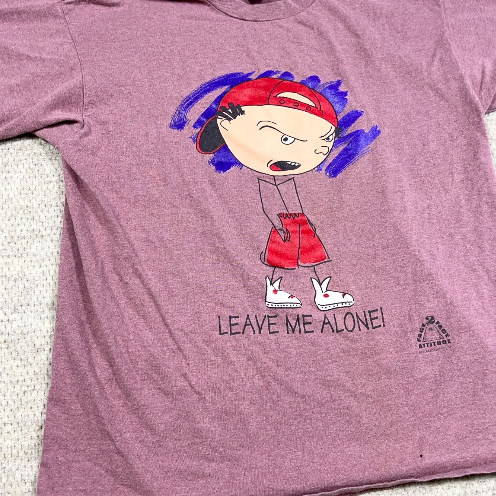 Vintage VINTAGE Oneita Shirt Men XL Purple 90s Tee Cartoon Funny Face 2 Face Attitude Size US XL / EU 56 / 4 - 7 Thumbnail