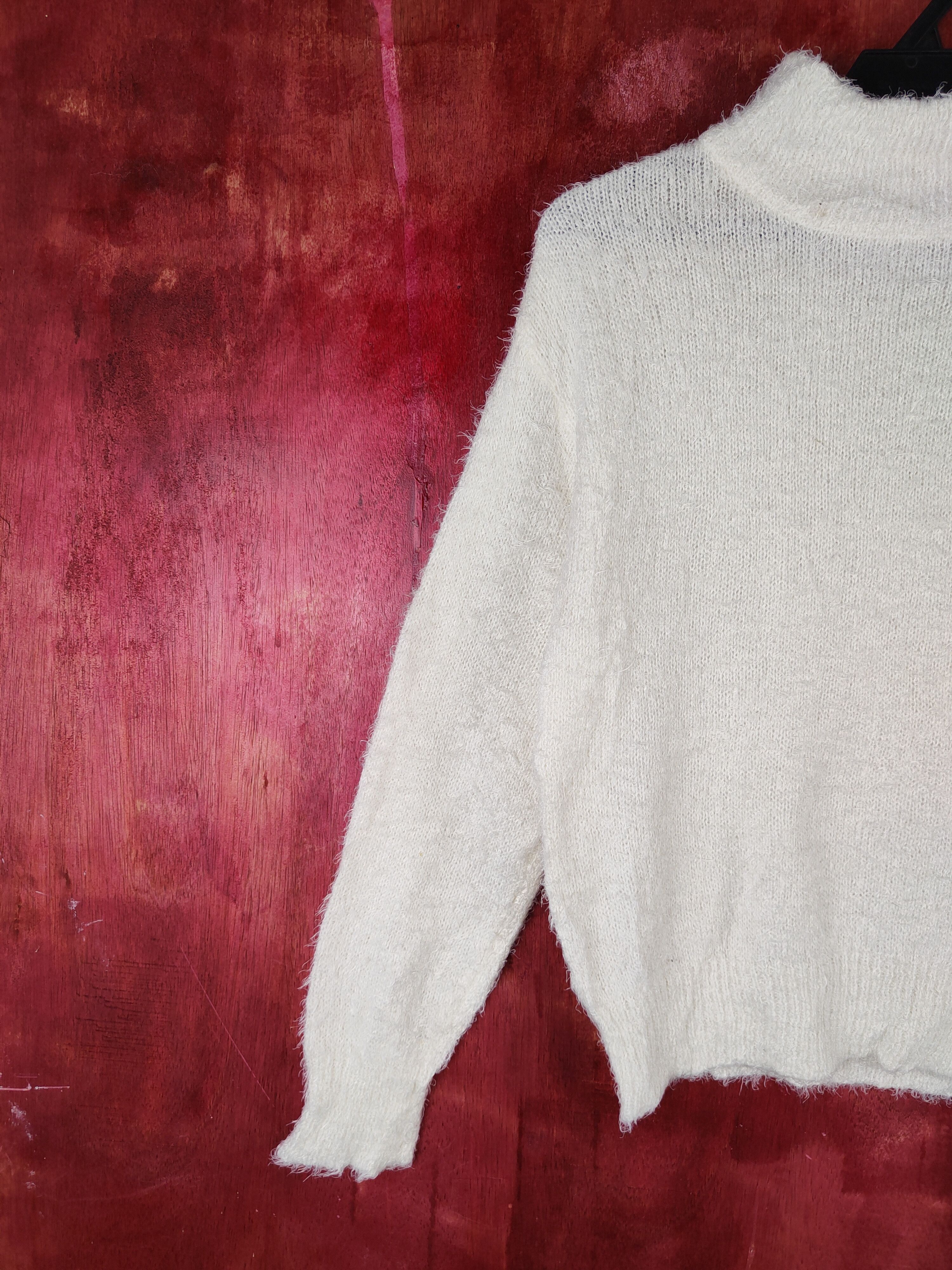 GU × Vintage Avant garde fashion GU Ivory Fur Mohair Knitwear Size S / US 4 / IT 40 - 4 Thumbnail