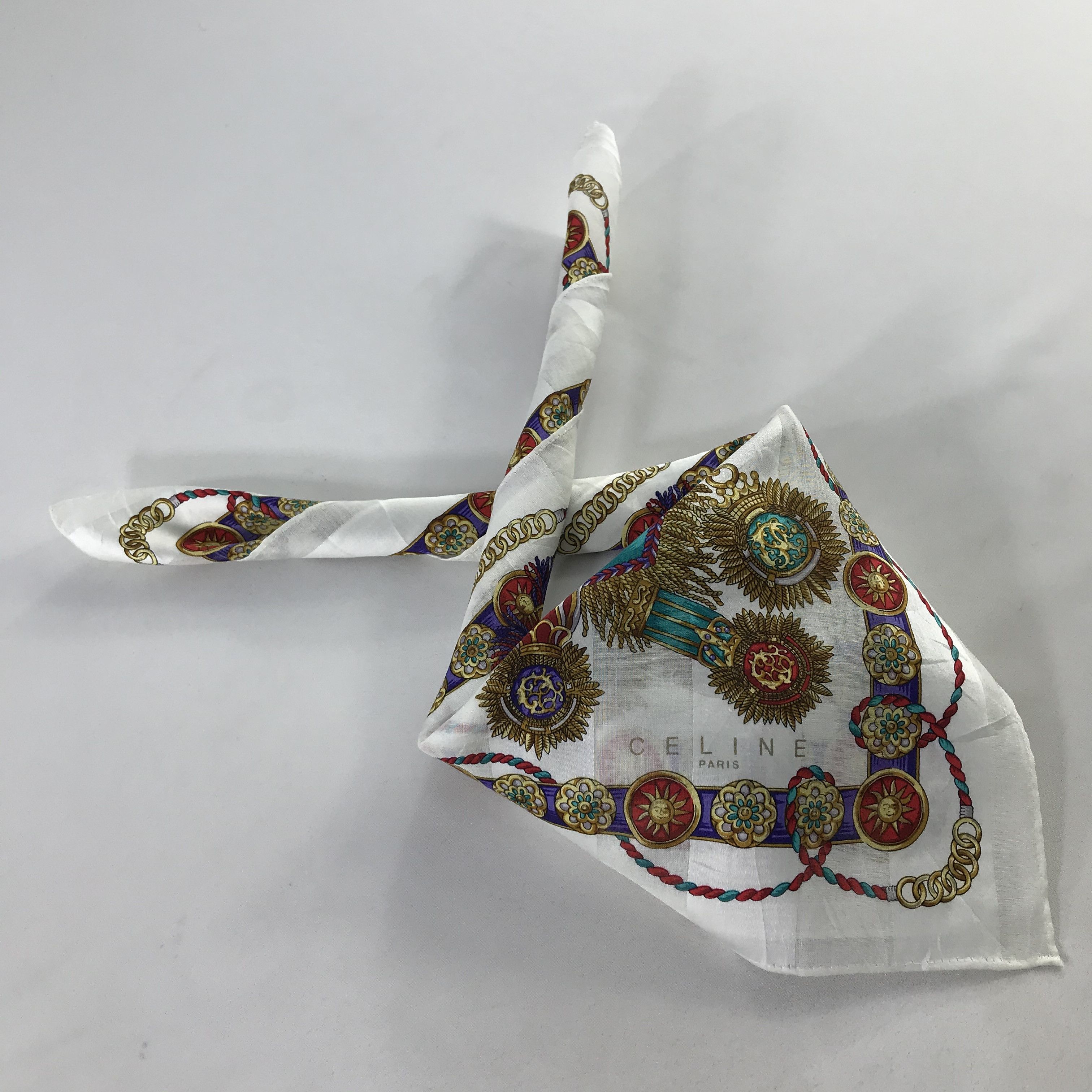 Celine × Vintage Celine Bandana / Handkerchief / Neckerchief - S1018 Size ONE SIZE - 4 Thumbnail