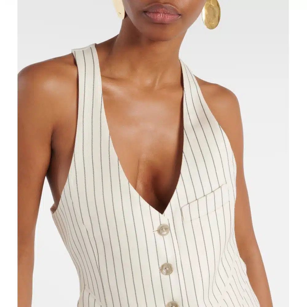 Tom Ford o1loc1c0425 WA0024 Pinstriped Vest in White Size XXS / US 00 / IT 34 - 2 Thumbnail