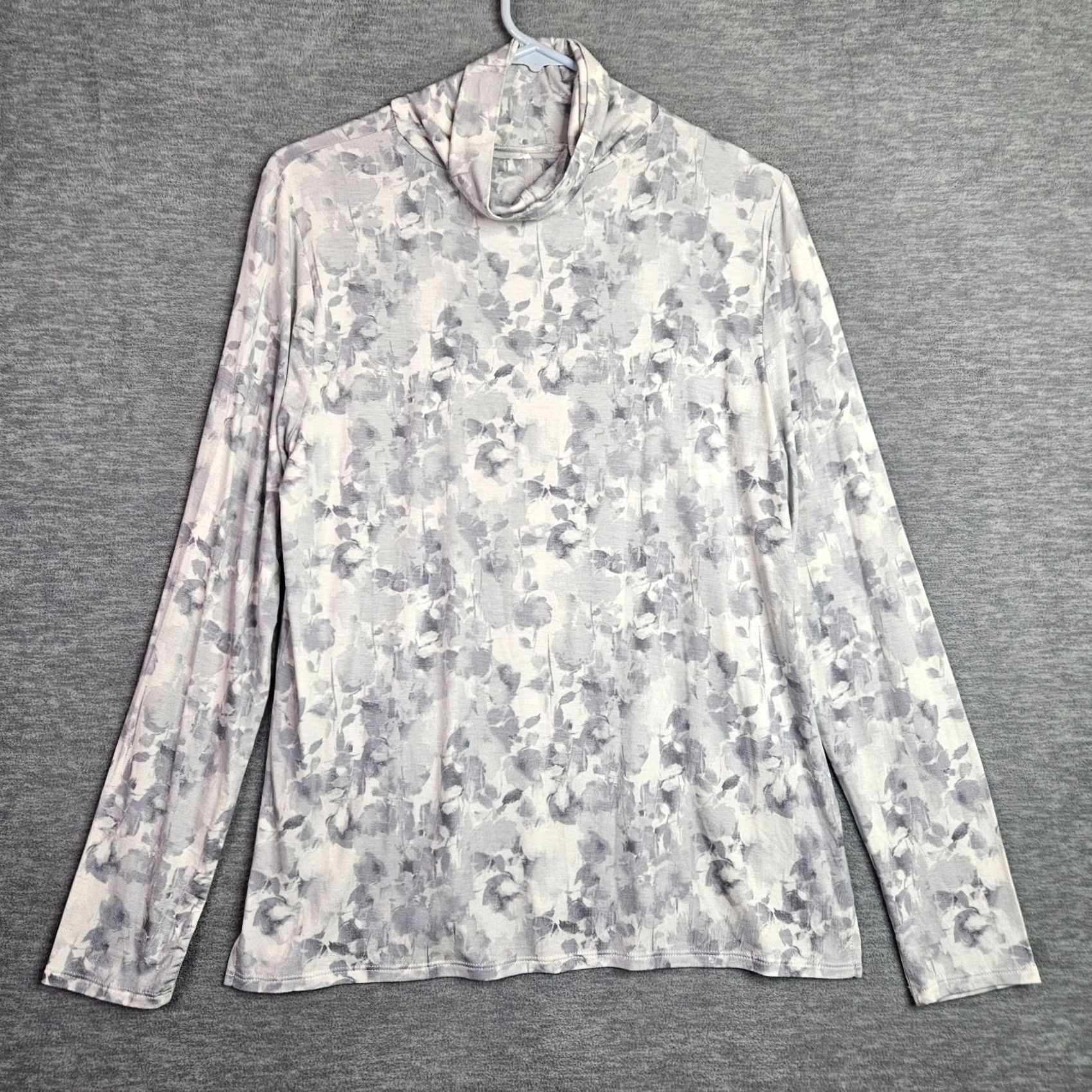 White House Black Market White House Black Market Women's Gray Cowl Neck Long Sleeve Top M Shirt Blouse Size M / US 6-8 / IT 42-44 - 3 Thumbnail
