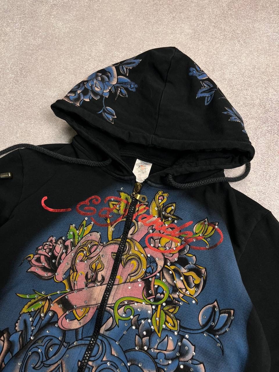 Ed Hardy × Vintage QUICK SALE⚡️VINTAGE ED HARDY TATOO STYLE BOXY ZIP HOODIE Y2K Size XL / US 12-14 / IT 48-50 - 4 Thumbnail