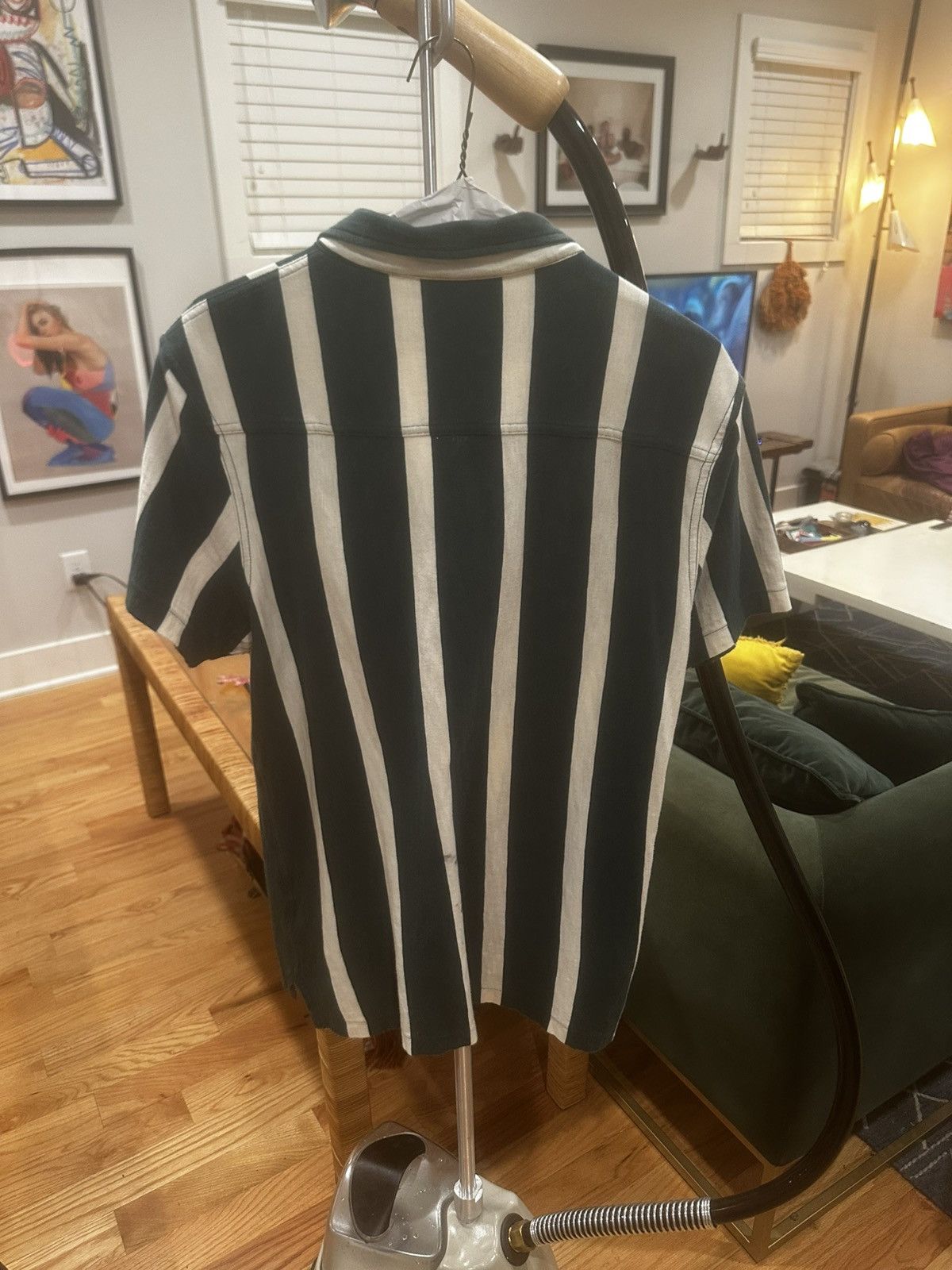 J.Crew Green and white stripe button down Size US M / EU 48-50 / 2 - 2 Thumbnail