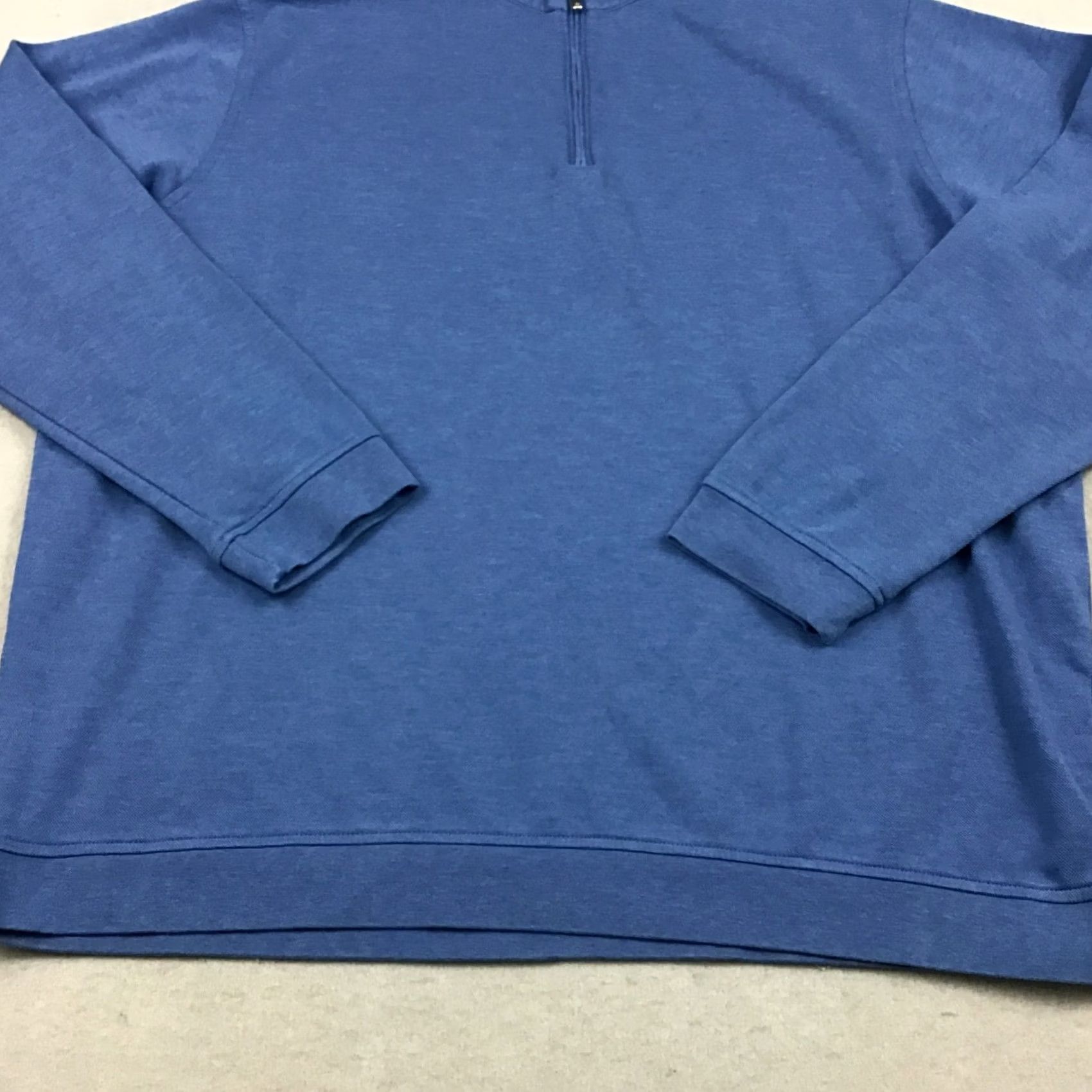 Peter Millar Peter Millar Sweater Men 2XL Blue Solid 1/4 Zip Mock Neck Pullover Golf XXL Size US XXL / EU 58 / 5 - 3 Thumbnail