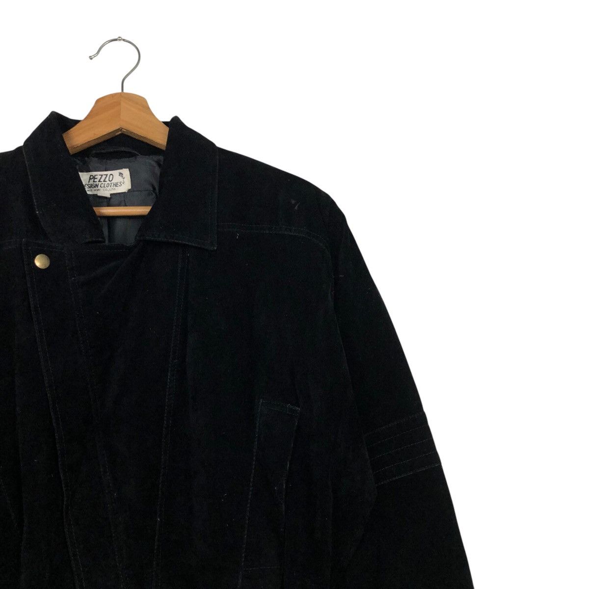 Japanese Brand Vintage Pezzo Design Black Velour Moto Jacket Issey Miyake Size US M / EU 48-50 / 2 - 7 Thumbnail