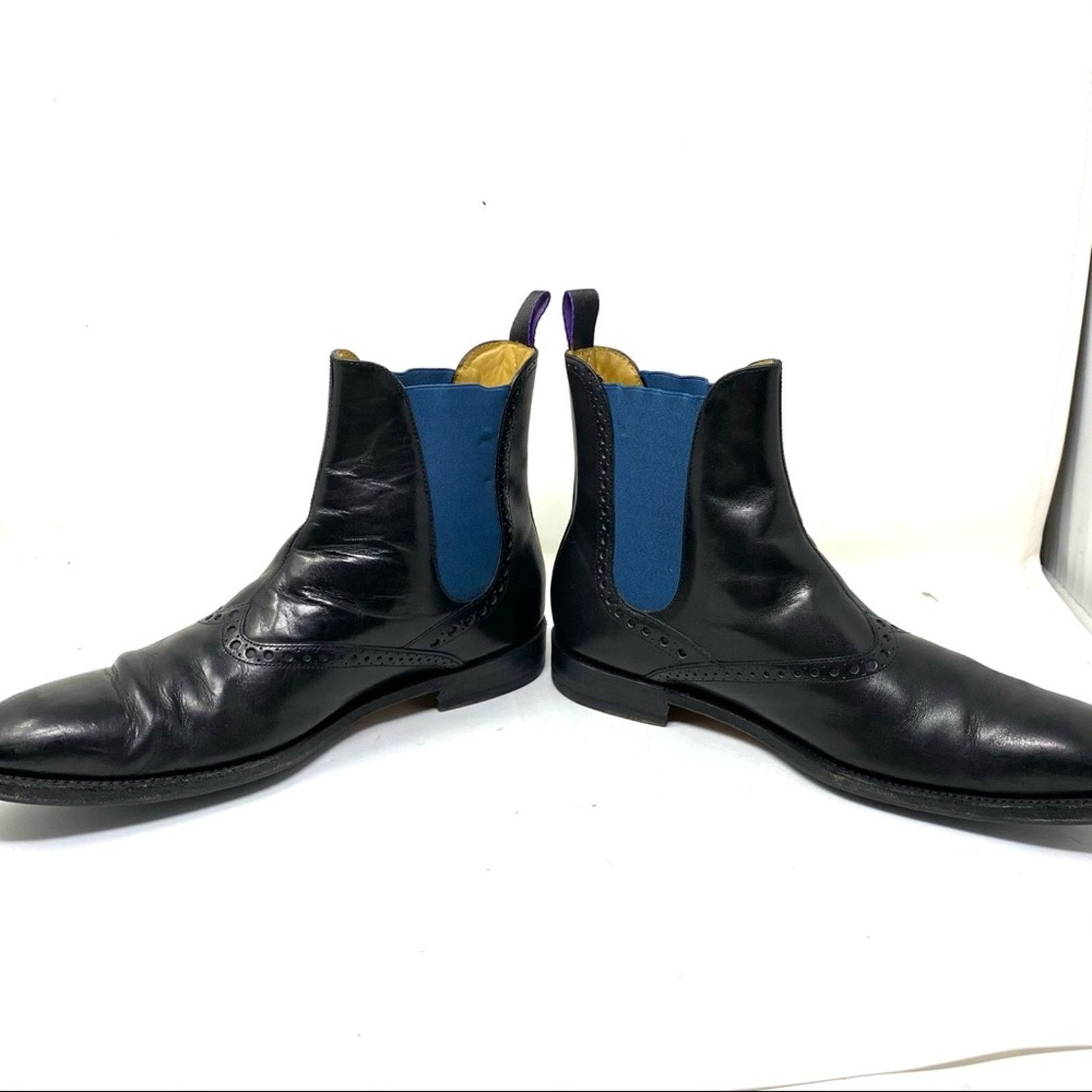 Paul Stuart Paul Stuart black leather brogue Chelsea pull on boots 8 Size US 8 / EU 41 - 10 Thumbnail