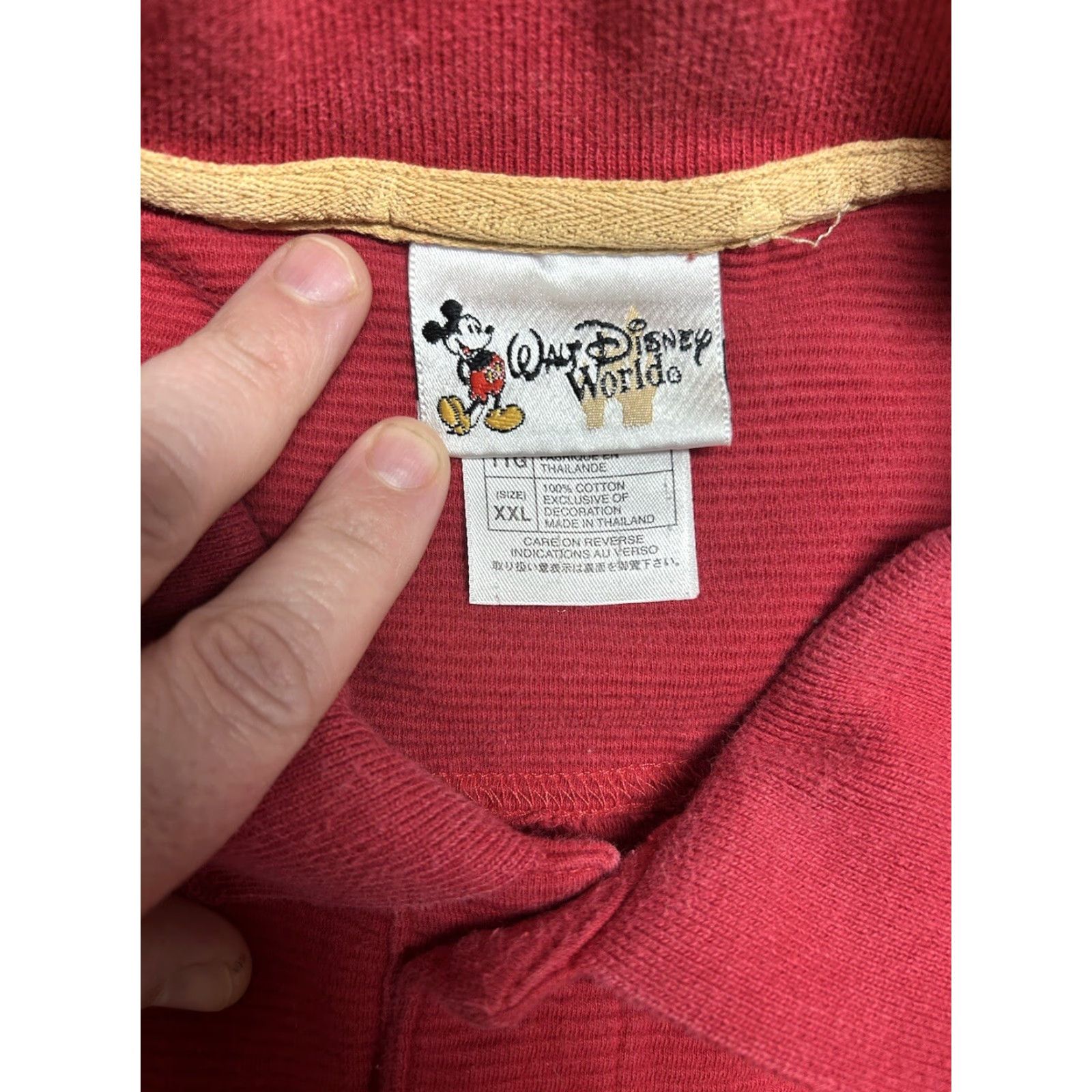 Disney VINTAGE Disney Walt World Men's Red Polo Shirt Sz 2XL Short Sleeve Mickey Mouse Read Polo Shirt VTG Size US XXL / EU 58 / 5 - 6 Thumbnail
