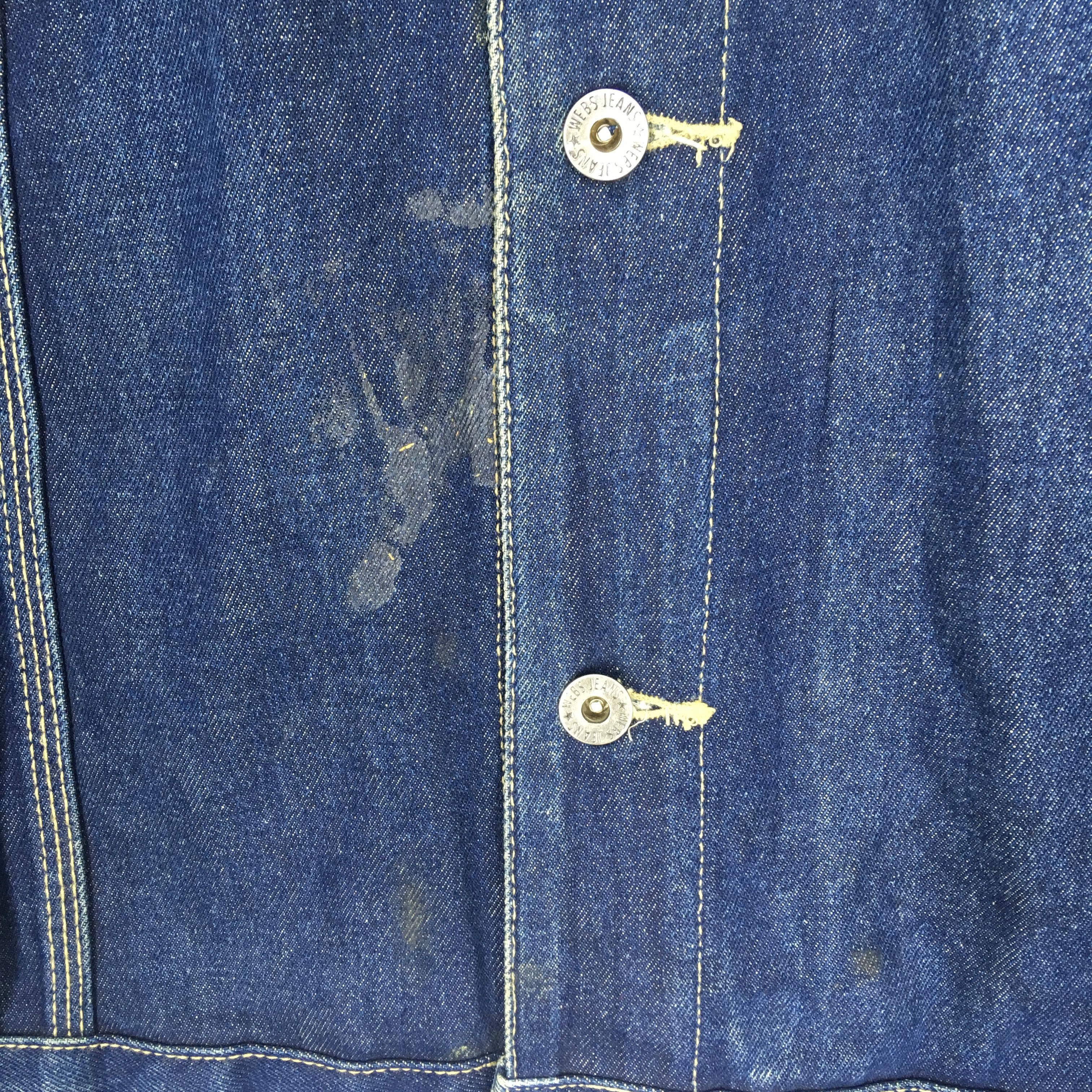 Vintage Vintage 90's Webs American Denim Jacket Workwear Frenchwork Size US XL / EU 56 / 4 - 4 Thumbnail