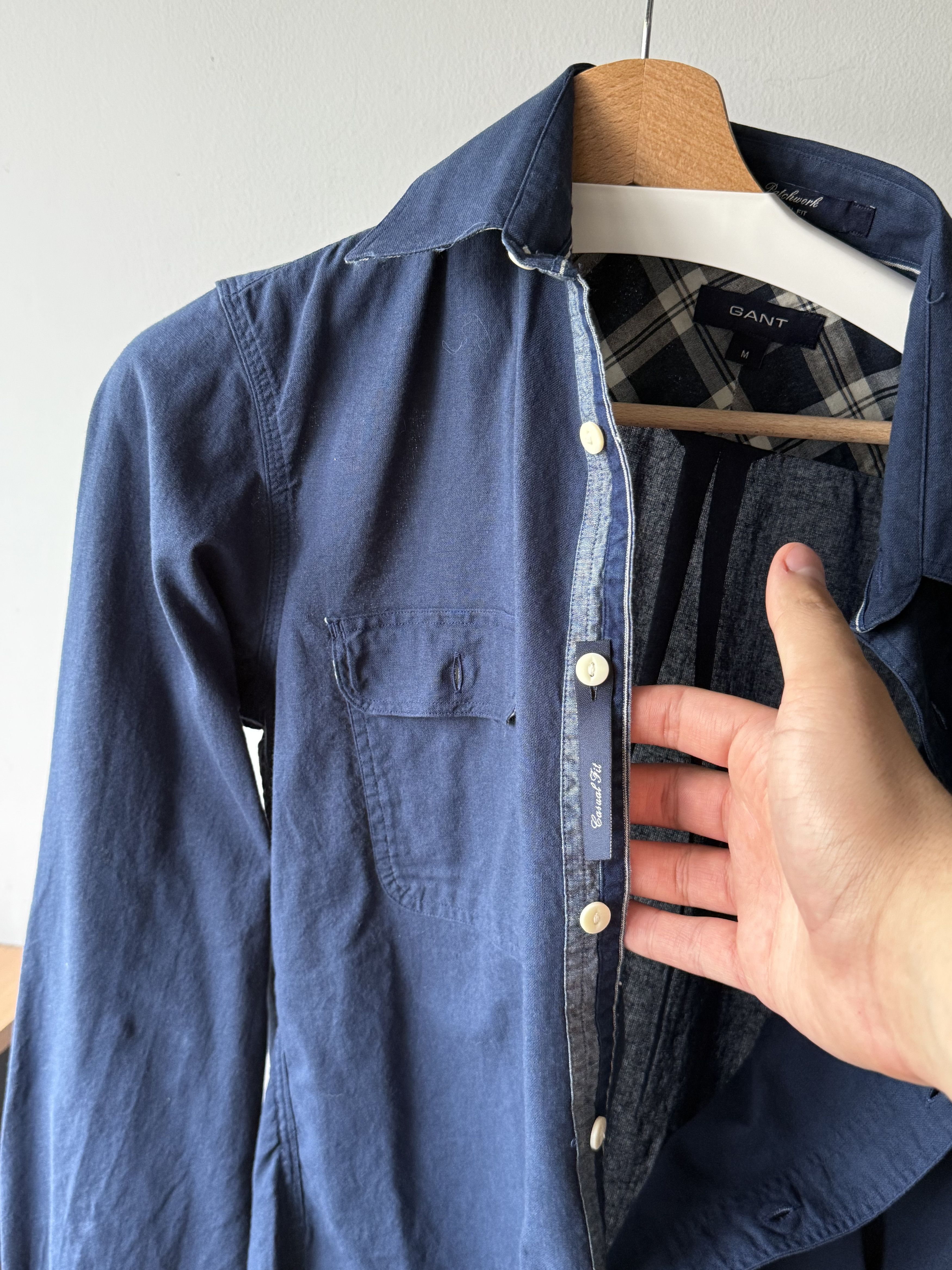 Gant Gant Patchwork Casual Fit Navy Blue Twill Long Sleeve Shirt Size US M / EU 48-50 / 2 - 15 Thumbnail