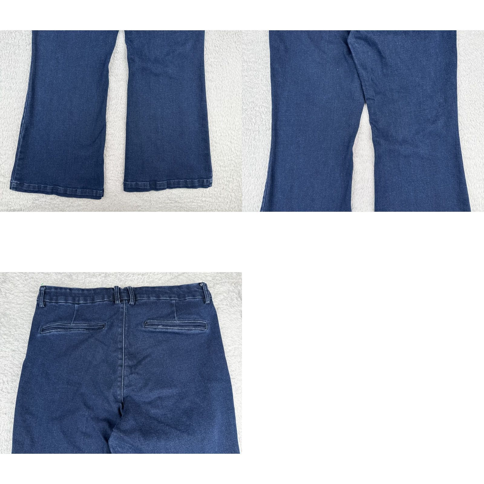 Anne Klein Anne Klein Jeans Womens 16 Blue Denim Flared Dark Wash Mid Rise Cotton 34x29 Size 38" / US 16 / IT 52 - 10 Thumbnail