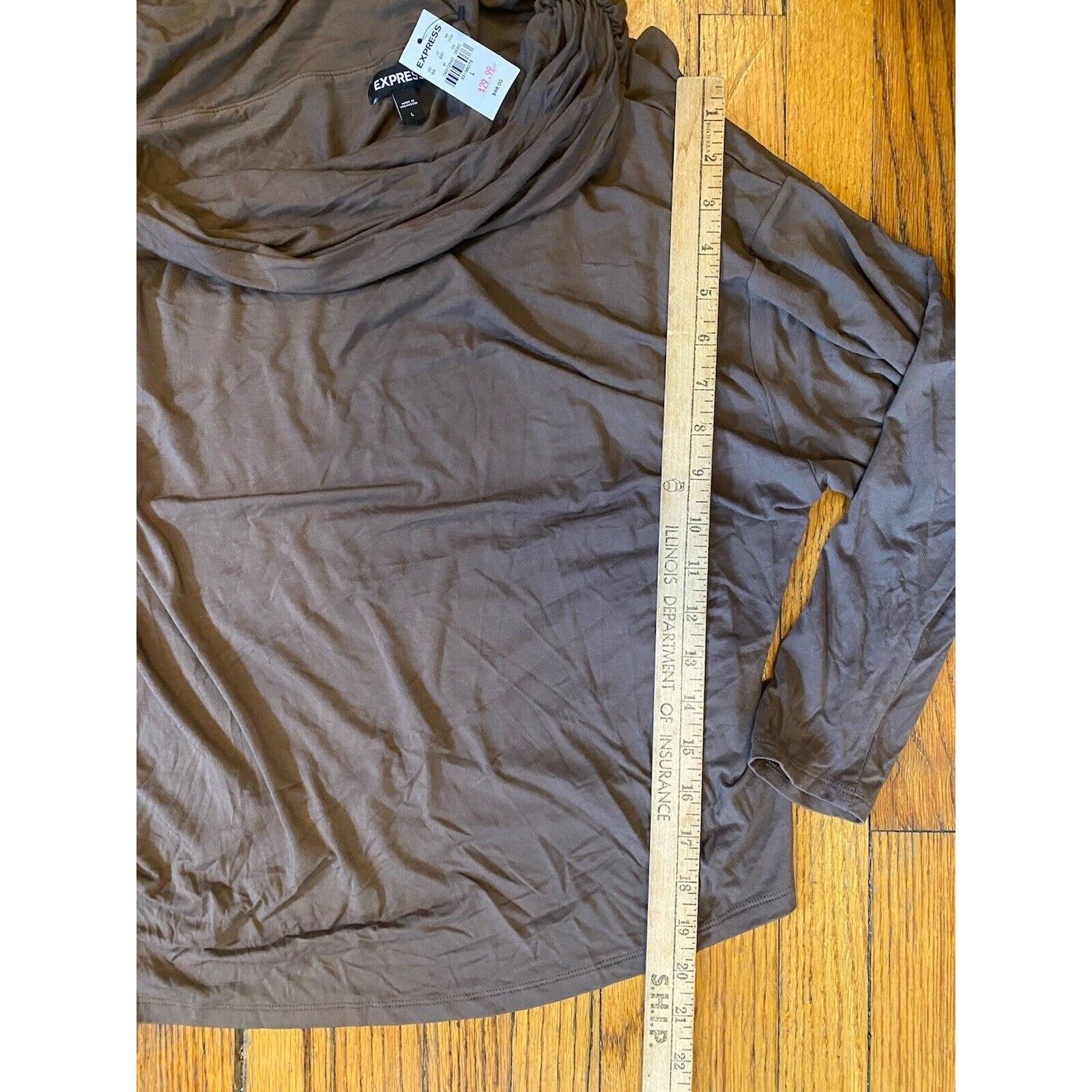 Express NWT Express Top Stretch Shirt Women’s Large Brown $48 Size L / US 10 / IT 46 - 7 Thumbnail