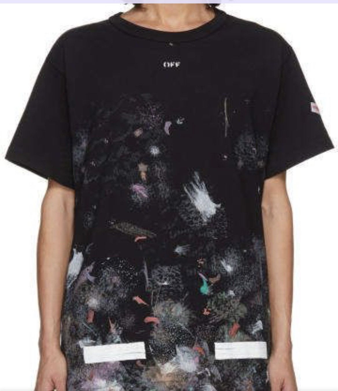 image of Off White Galaxy Tee in Black, Women's (Size Medium)