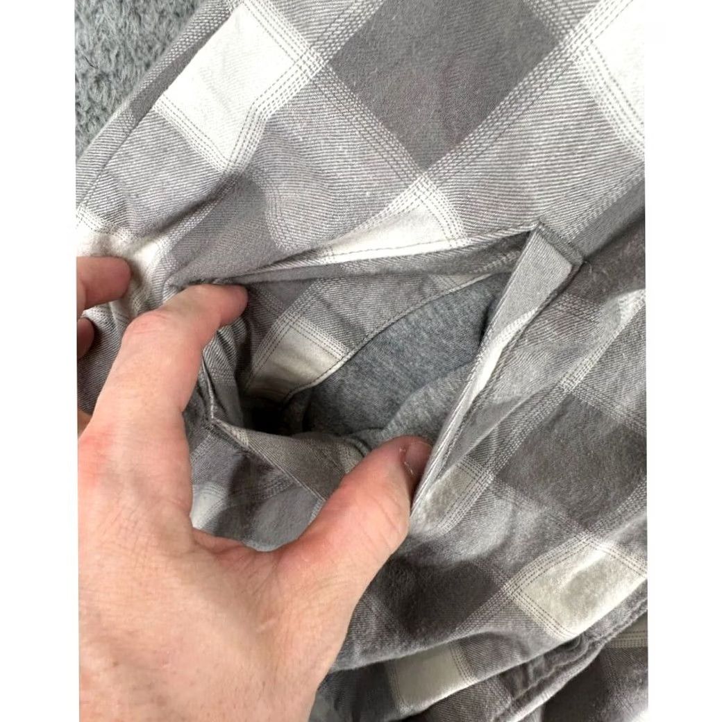 Eddie Bauer Eddie Bauer Button-Up Hoodie Shirt Women Large Gray Checkered Long Sleeve Size L / US 10 / IT 46 - 6 Thumbnail