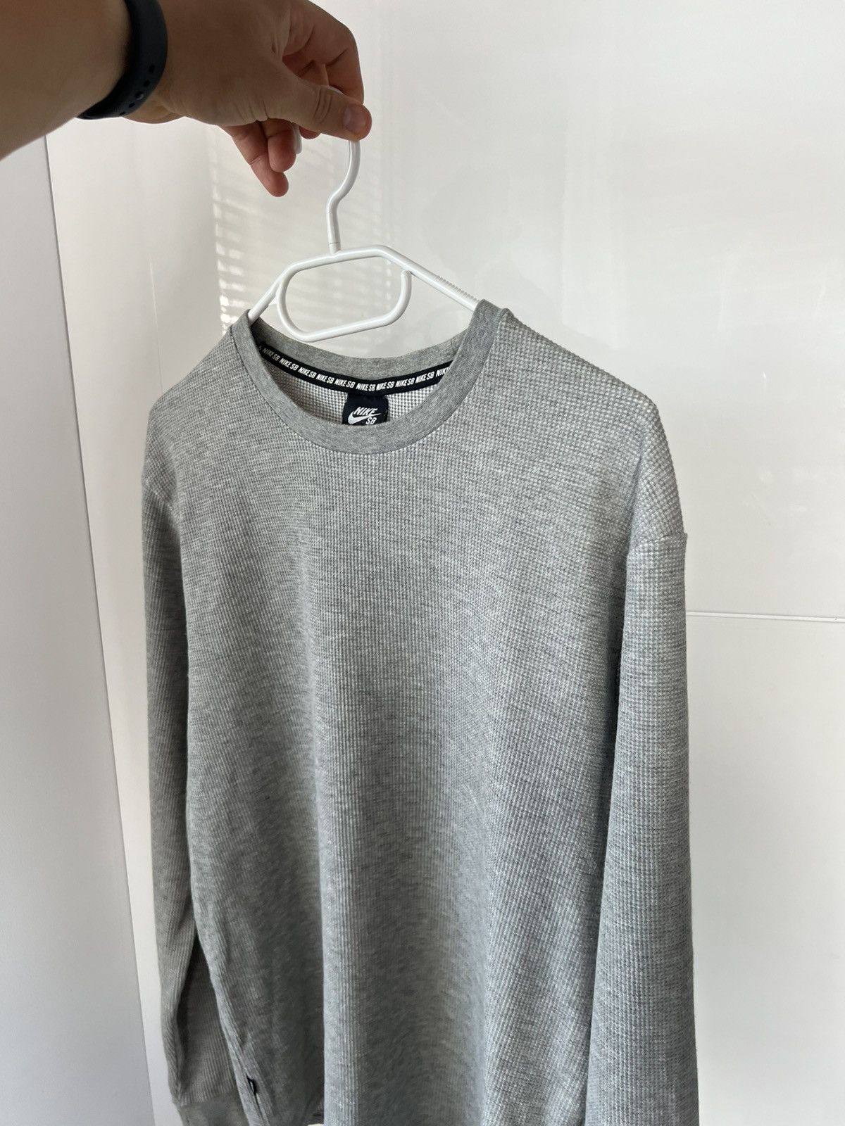 Nike SB Nike SB Gray Knitted Sleeve Logo Towel Cotton Long Sleeve Size US M / EU 48-50 / 2 - 9 Thumbnail