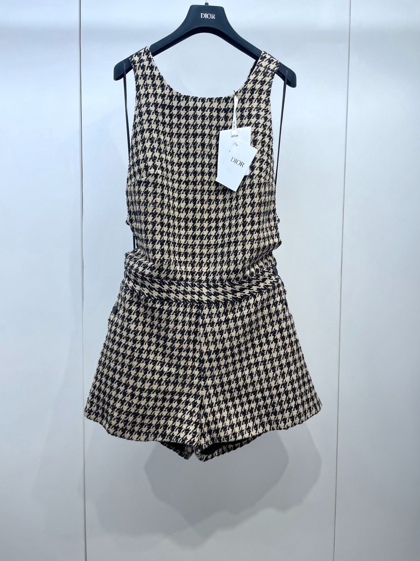 Dior Dior Vintage Houndstooth Backless Playsuit Size 36" / US 14 / IT 50 - 1 Thumbnail