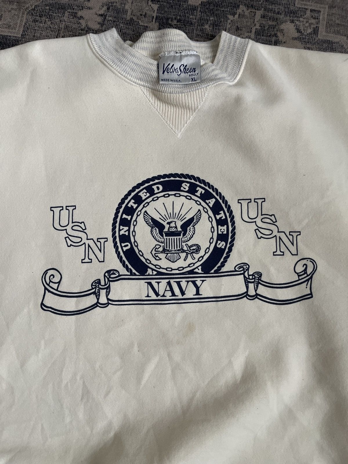 Velva Sheen Vintage Navy sweatshirt Size US XL / EU 56 / 4 - 2 Thumbnail