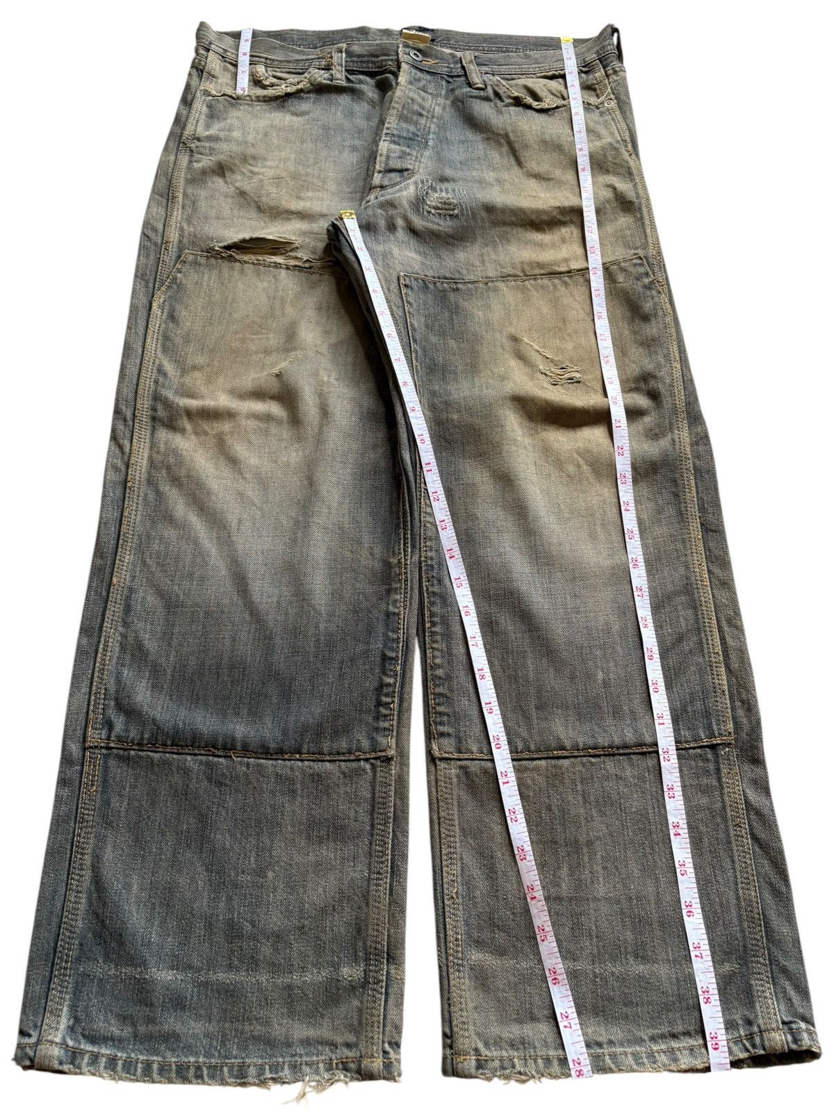 Japanese Brand Vintage Japanese Brand Mud Wash Distressed Loose Baggy Jeans Size US 36 / EU 52 - 12 Thumbnail
