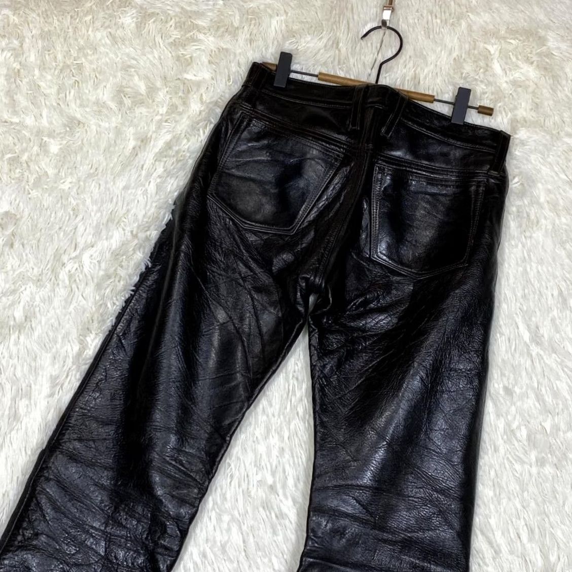 Vintage DAGDA LEATHERS Leather pants black Size 29 Size US 29 - 5 Thumbnail