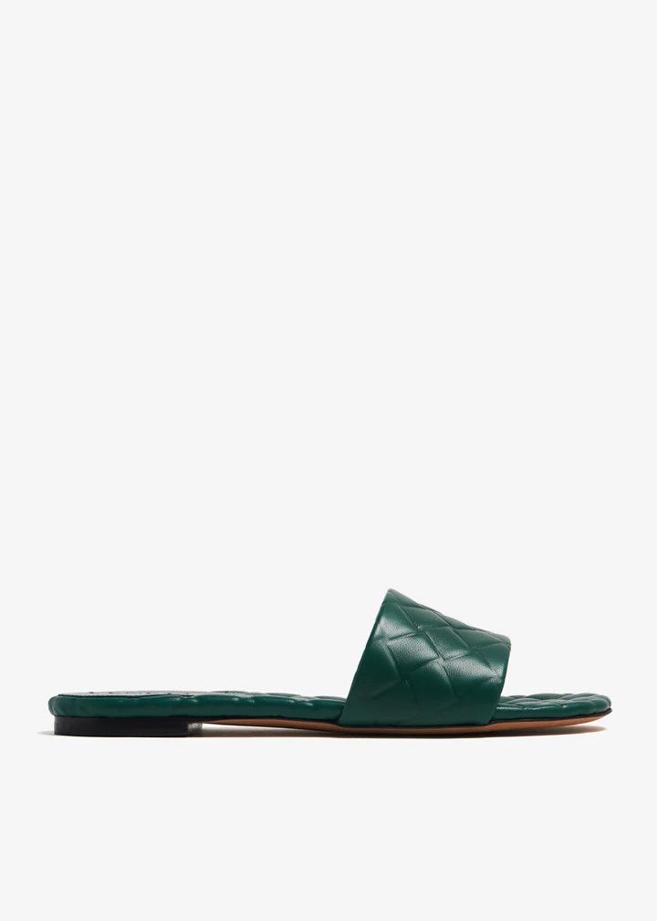 Bottega Veneta o1n1vont1125 Amy Flat Mules in Green Size US 8.5 / IT 38.5 - 1 Thumbnail