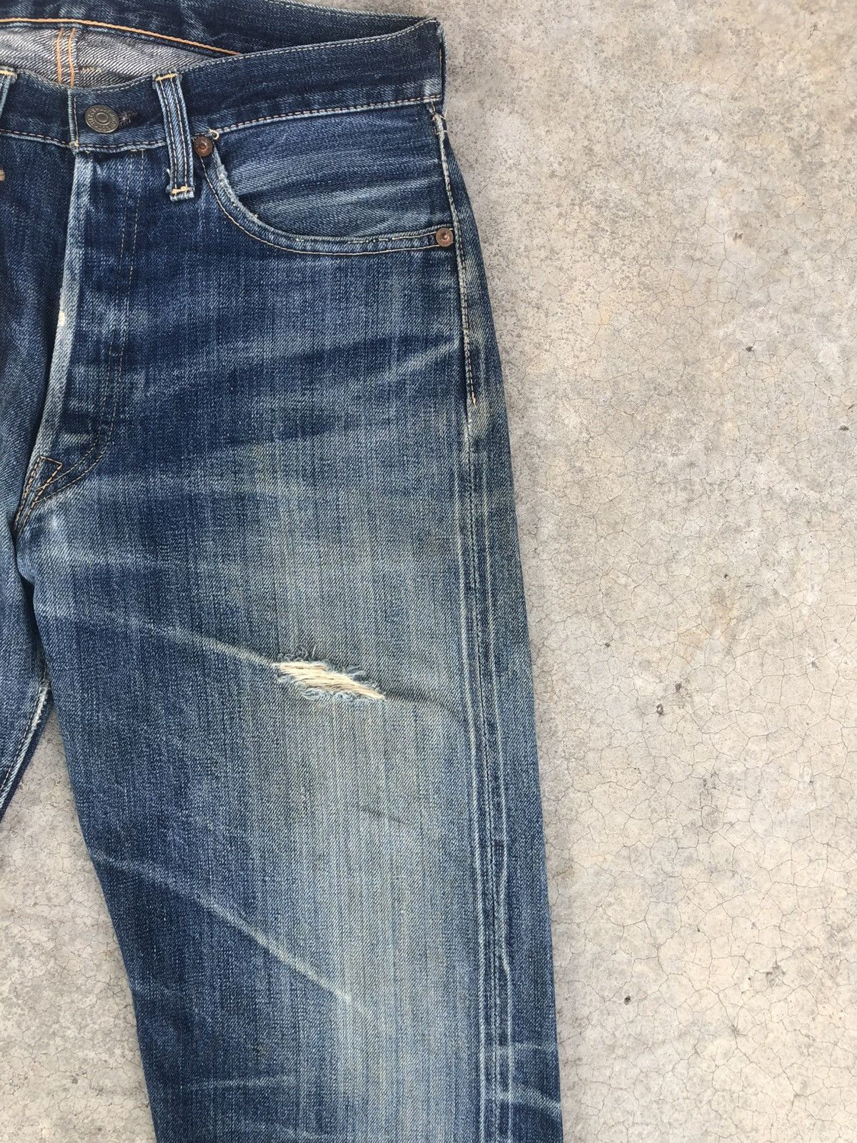 The Real McCoy's Joe Mccoy 906 Selvedge Denim Mudwash Distressed Ripped Size US 30 / EU 46 - 5 Thumbnail