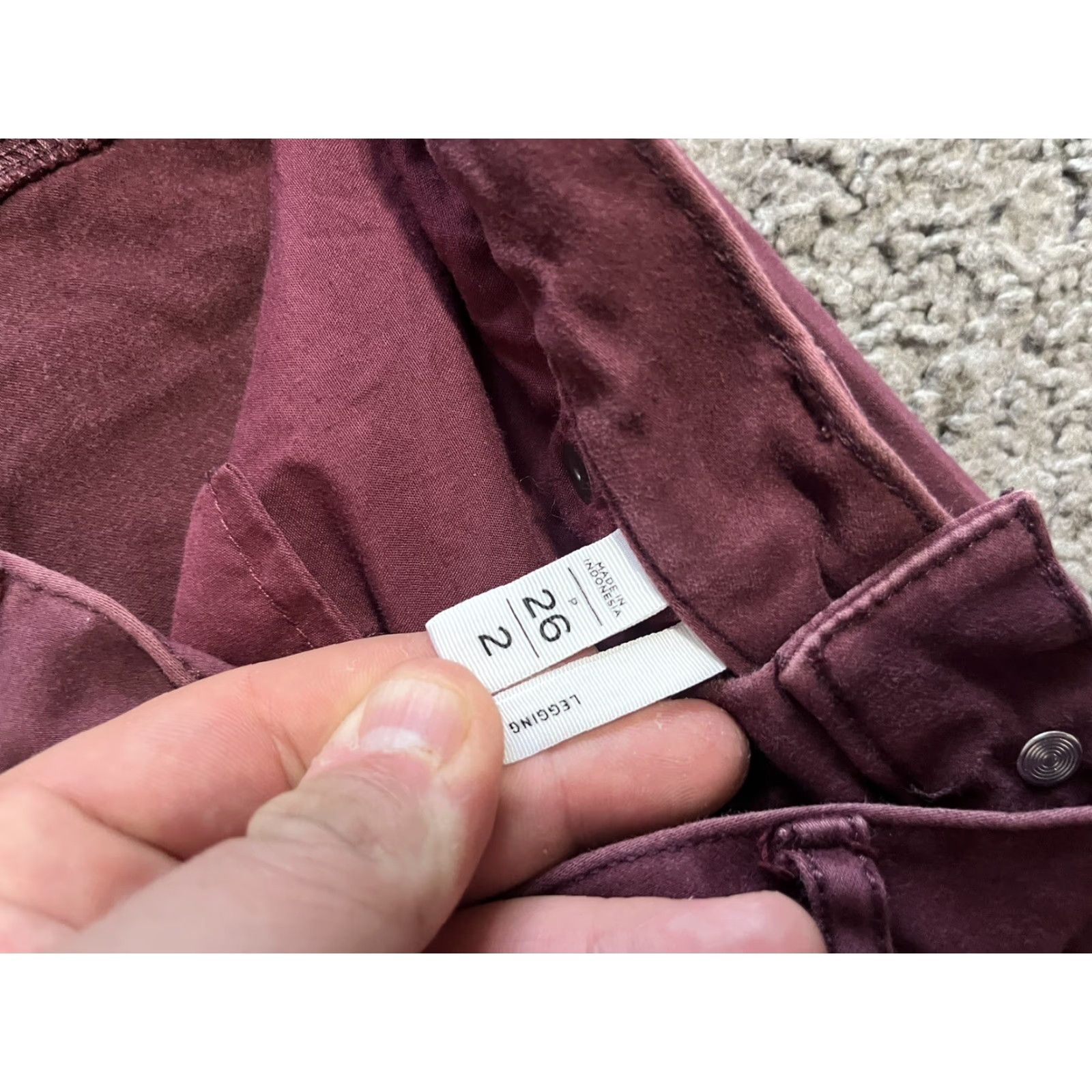 Loft LOFT Jeans Womens 2/26 Flat Front Tapered Jegging Maroon Burgundy Style Red Size 26" / US 2 / IT 38 - 6 Thumbnail