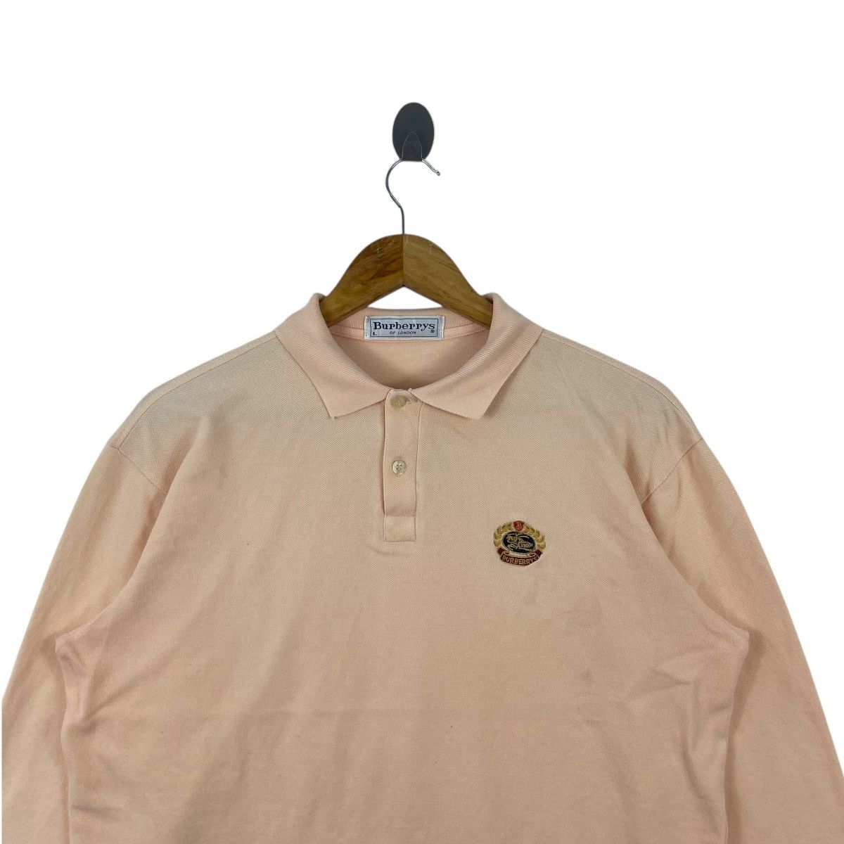 Burberry × Vintage Vintage BURBERRYS Long Sleeve Polo Shirt Size US L / EU 52-54 / 3 - 2 Thumbnail