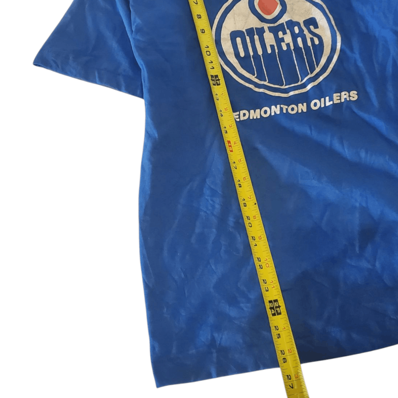 NHL × Vintage 90s Edmonton Oilers Logo T-Shirt Size US M / EU 48-50 / 2 - 6 Thumbnail