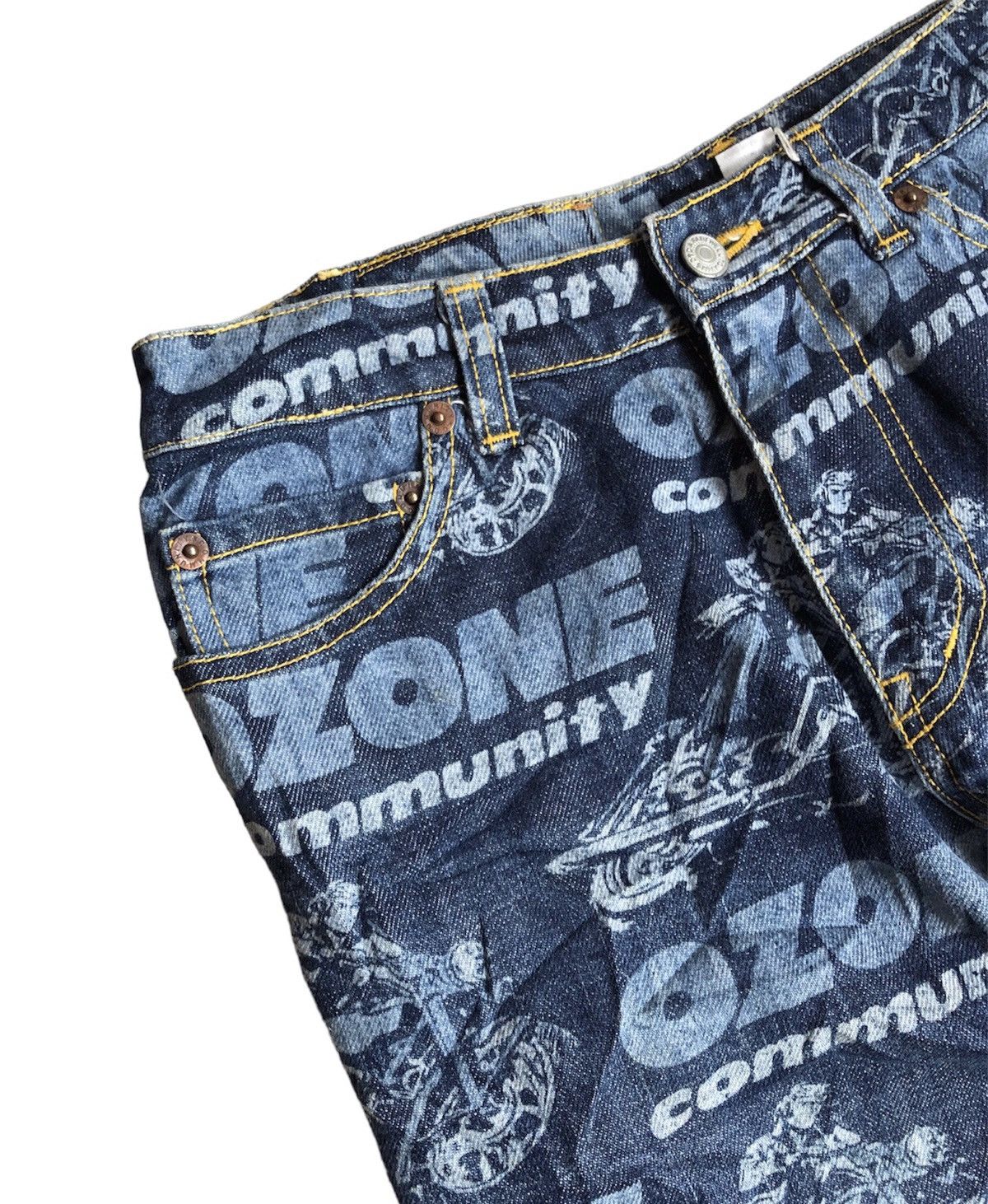 Hysteric Glamour Ozone Community All Over Print Denim Jeans Size 27" / US 4 / IT 40 - 5 Thumbnail