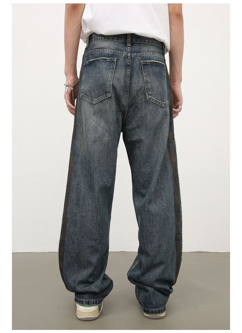 Japanese Brand Hip-hop retro men's American loose washed wide-leg jeans Size US 32 / EU 48 - 6 Thumbnail