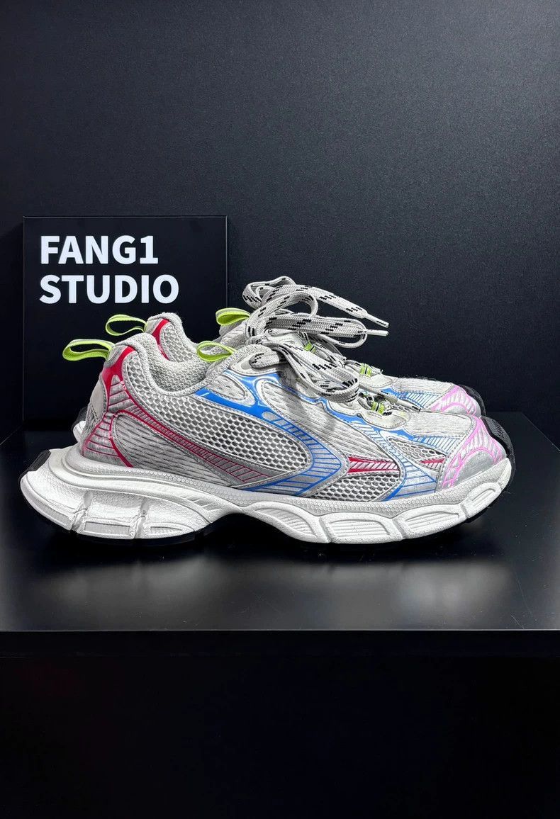 Balenciaga Balenciaga 3xl Rainbow Color White Red Blue Low-Top Sneaker Size US 10 / EU 43 - 3 Thumbnail