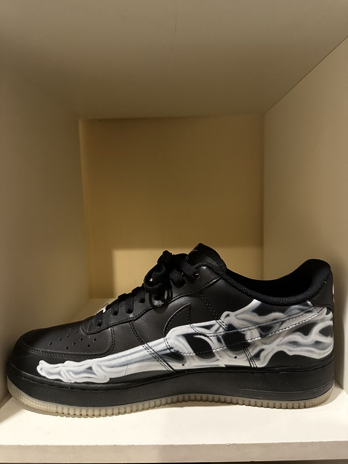 Nike Size 13 - Nike Air Force 1'07 QS Black Skeleton Size US 13 / EU 46 - 8 Thumbnail