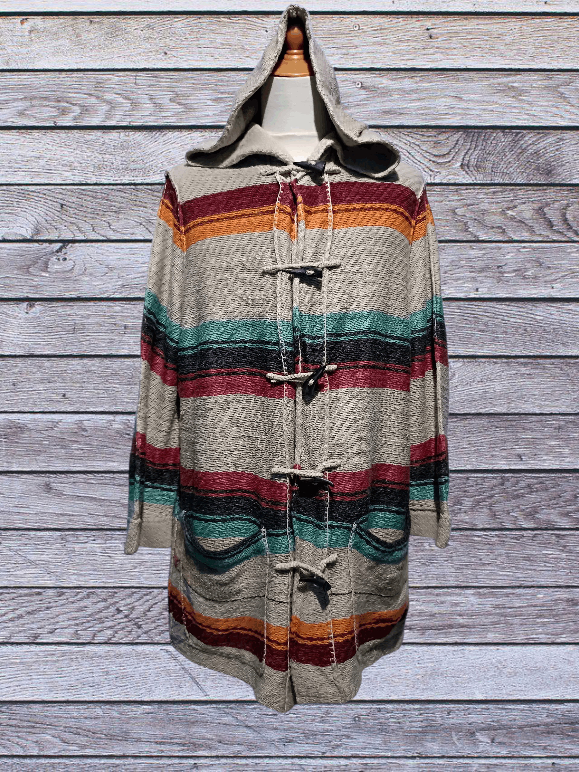 Ralph Lauren Ralph Lauren Southwestern Hooded Knit Toggle Coat Cotton Size L / US 10 / IT 46 - 1 Thumbnail