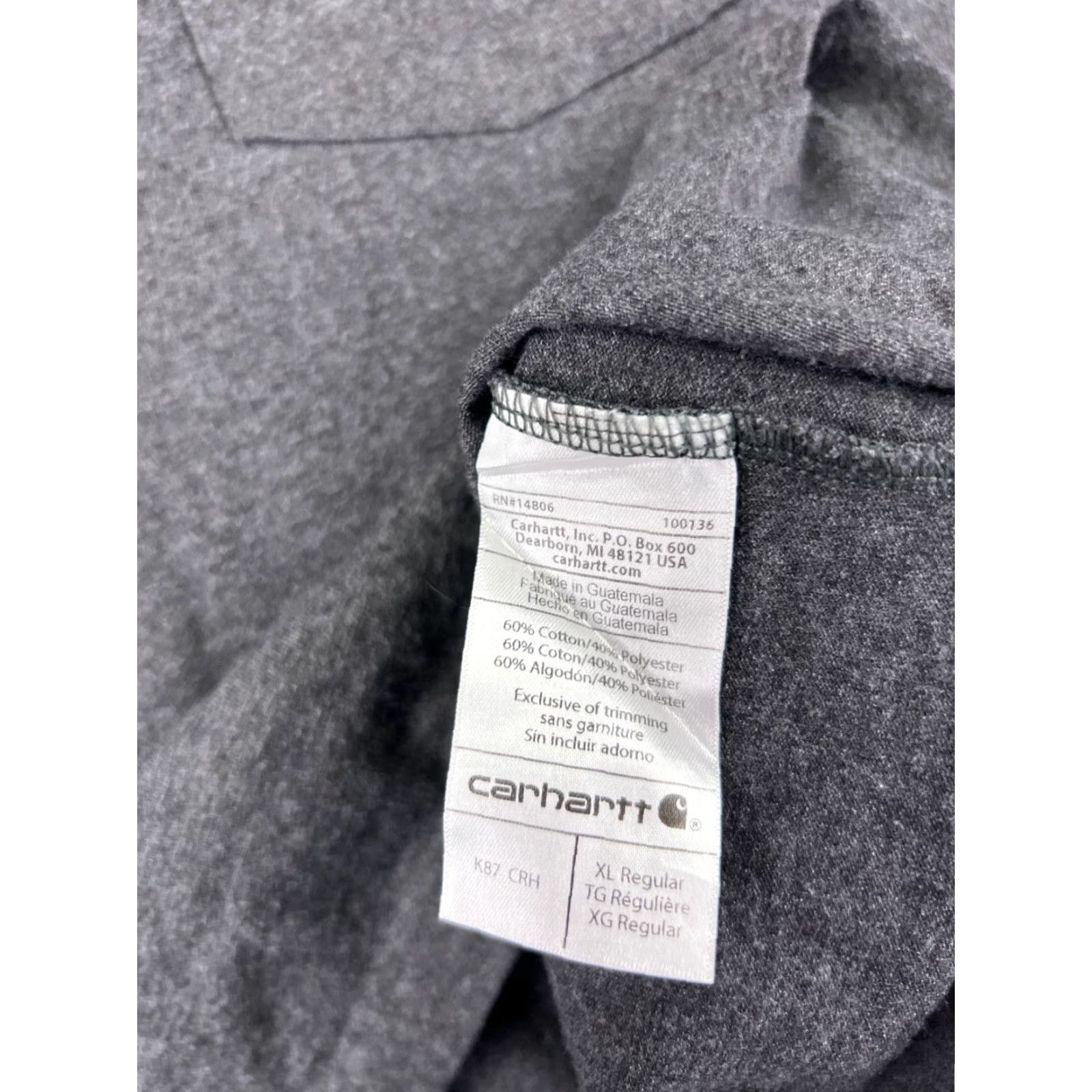 Carhartt Carhartt Shirt XL Gray Pocket Short Sleeve Cotton Blend Original Mens Size US XL / EU 56 / 4 - 4 Thumbnail