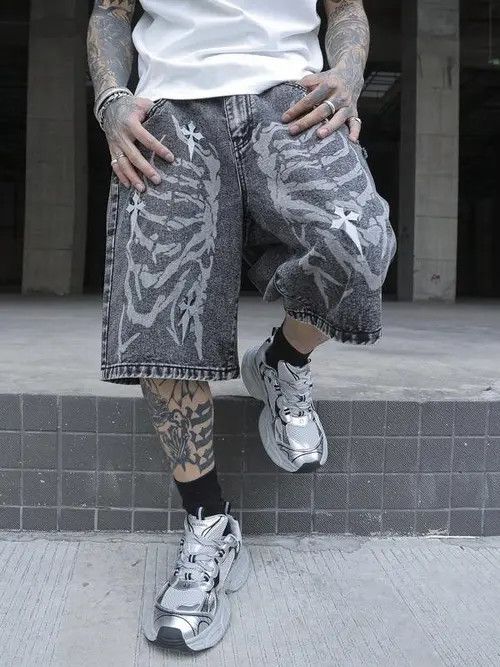 VIBE DRIP street washed shorts jorts denim Size US 30 / EU 46 - 6 Thumbnail