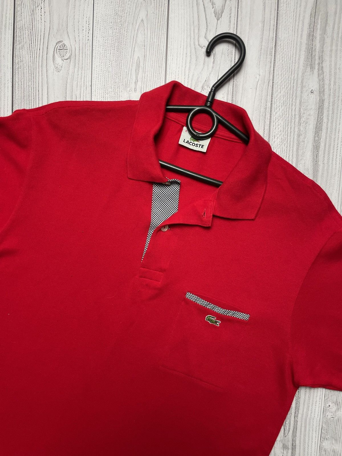 LACOSTE F5191 DEVANLAY社製 半袖ポロシャツ サイズ7 90s フランス製 ラコステ LACOSTE 半袖ポロシャツ レッド 7サイズ