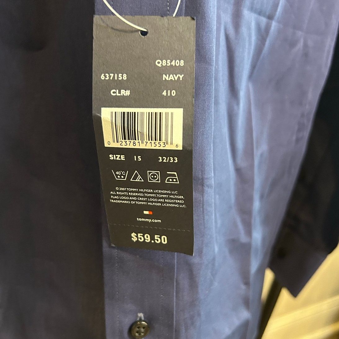 Tommy Hilfiger Tommy Hilfiger Ithaca Navy Dress Shirt NWT Sz 15 Size US M / EU 48-50 / 2 - 3 Thumbnail