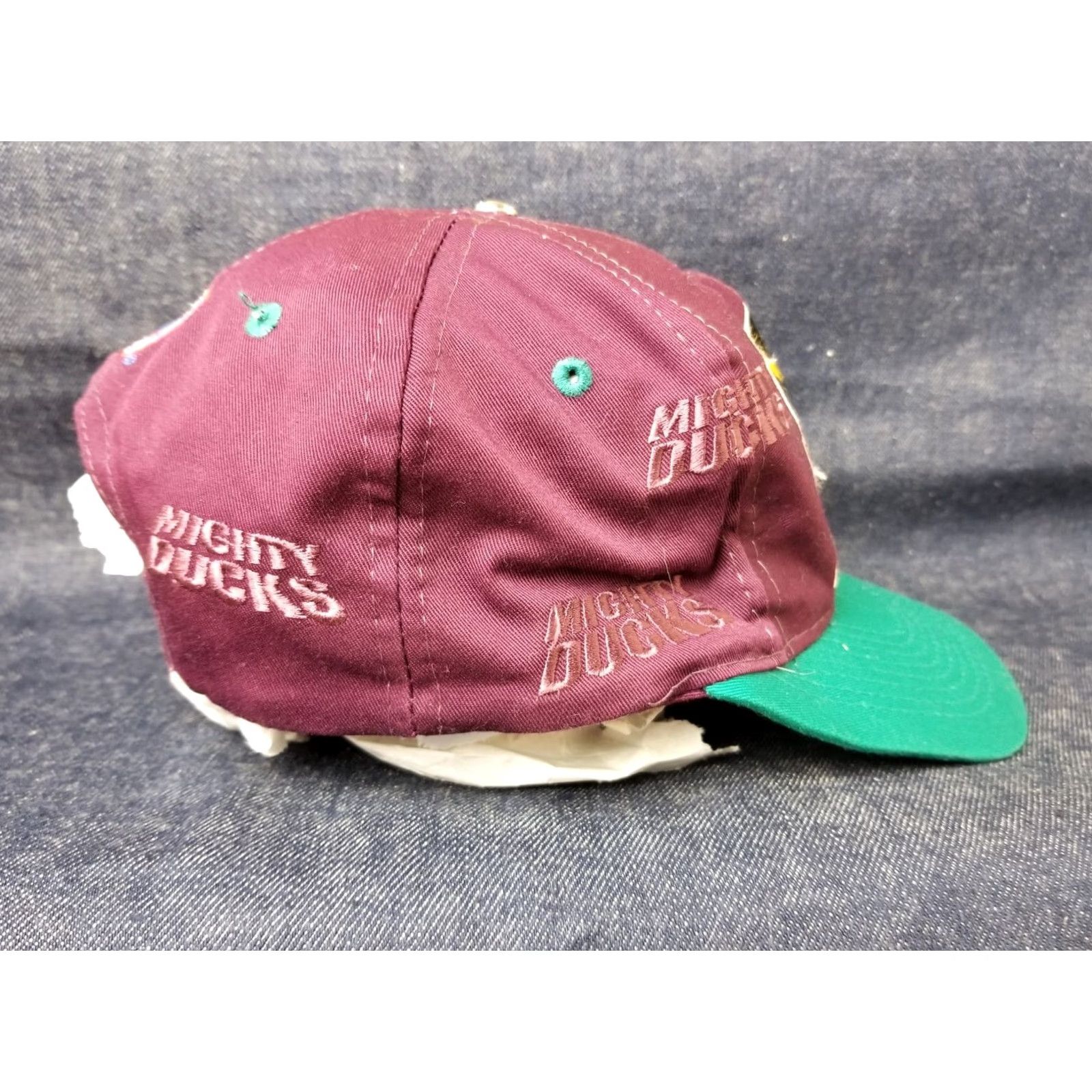 Logo 7 VINTAGE Mighty Ducks NHL HOCKEY LOGO 7 SNAPBACK HAT Men One Size Purple 90s Size ONE SIZE - 4 Thumbnail