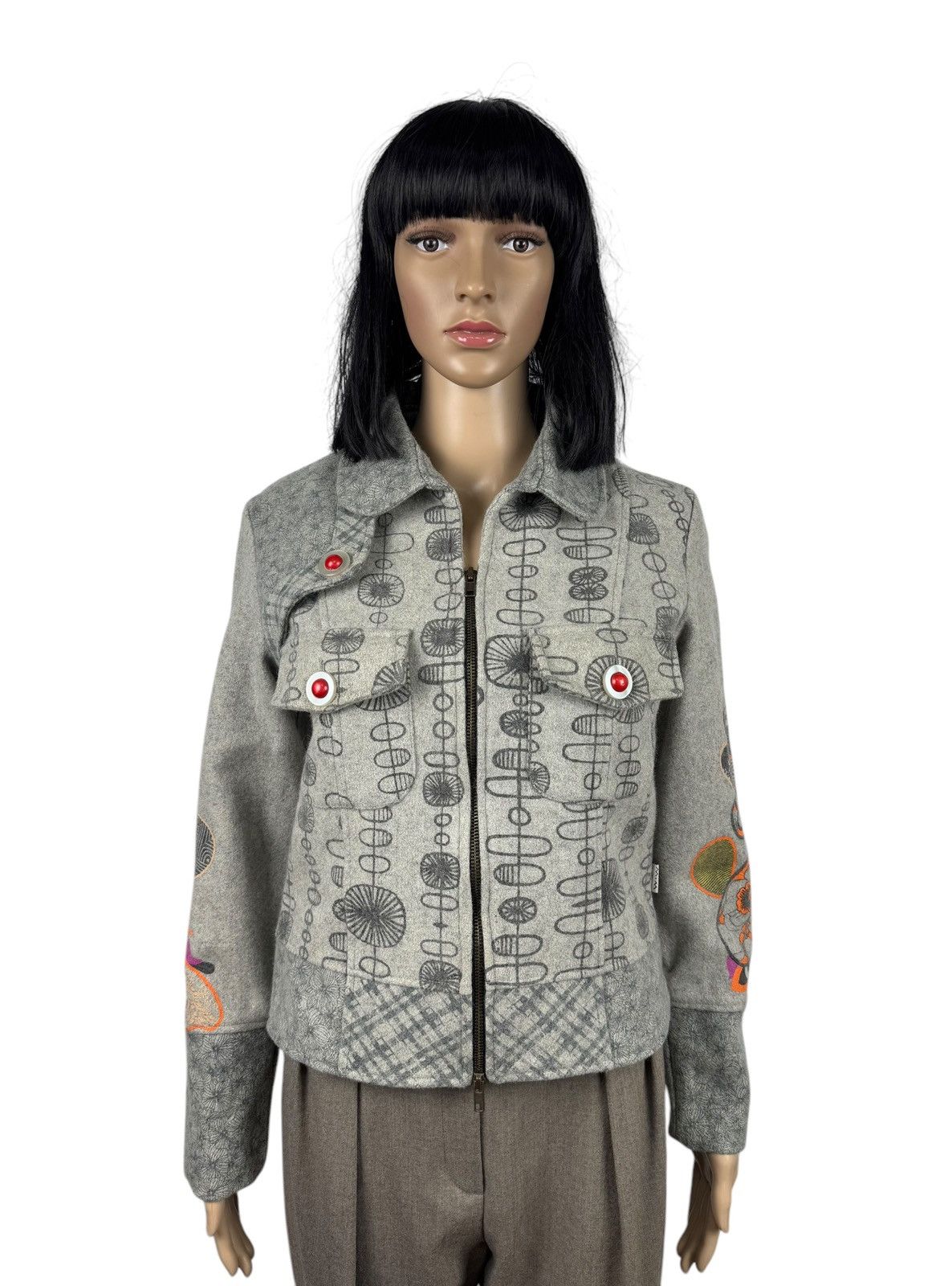 Designer Savage Culture Wool-Nylon Printed Jacket Full-Zip size M Size M / US 6-8 / IT 42-44 - 1 Thumbnail