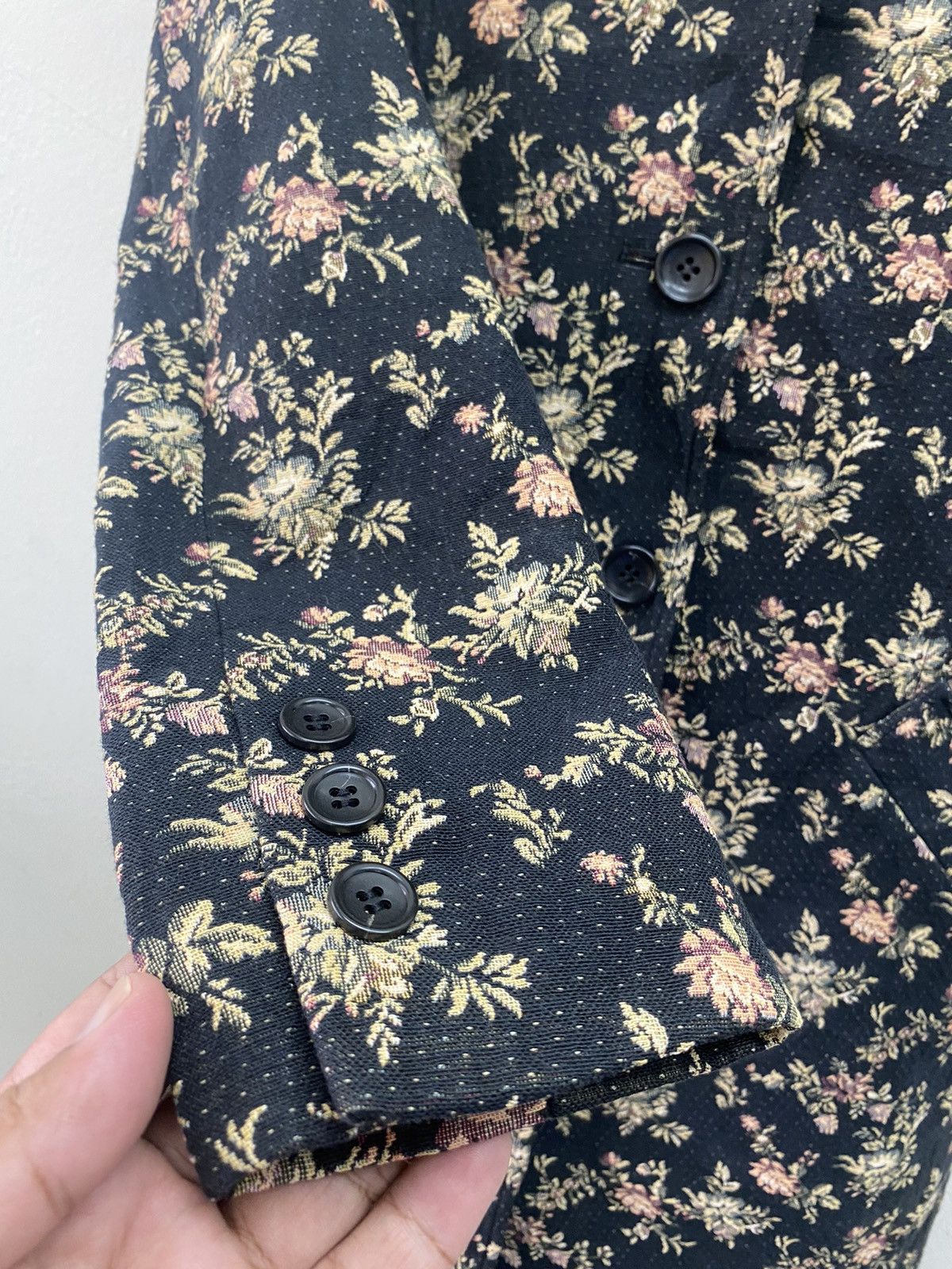 If Six Was Nine Japanese Fashion Peyton Place Black Floral Trench Coat Size S / US 4 / IT 40 - 10 Thumbnail