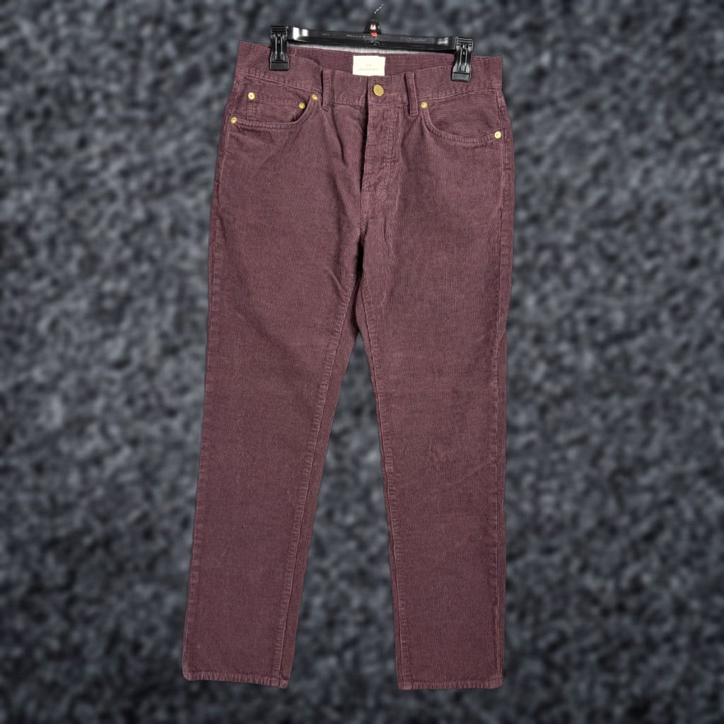 Sid Mashburn Sid Mashburn Corduroy Pants Men 32 x 29 Red Slim Cotton Button Fly Chino Mens Size US 32 / EU 48 - 1 Thumbnail