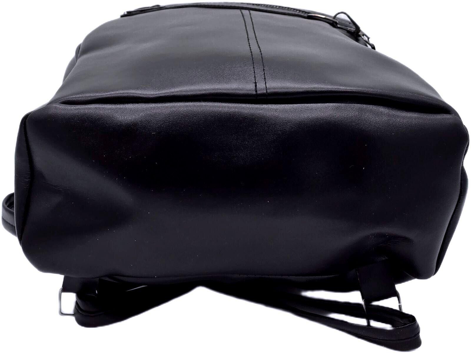 Genetic Manipulation Shinichiro Kuriya Black Faux Leather Backpack with Front Zipper Pocket and Key Size ONE SIZE - 7 Thumbnail