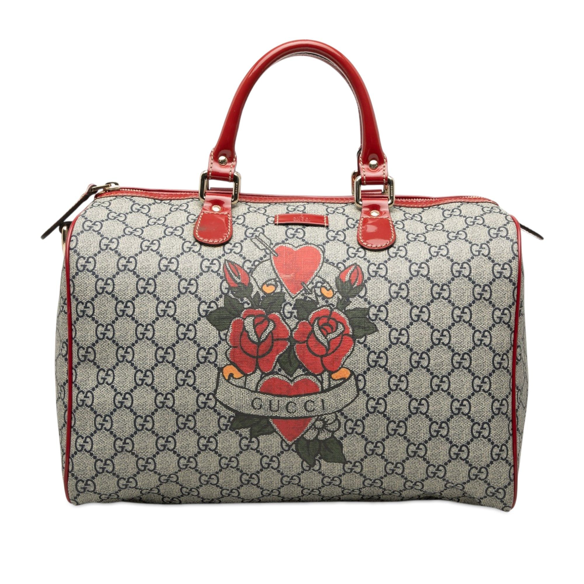 Gucci Medium GG Supreme Joy Tattoo Heart Boston Bag Size ONE SIZE - 1 Thumbnail