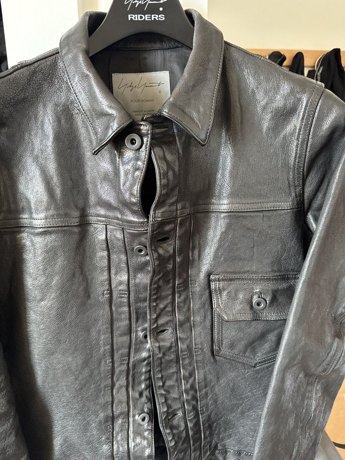 Yohji Yamamoto Yohji Yamamoto Pour Homme x Isamu Katayama Leather Jacket Size US L / EU 52-54 / 3 - 7 Thumbnail
