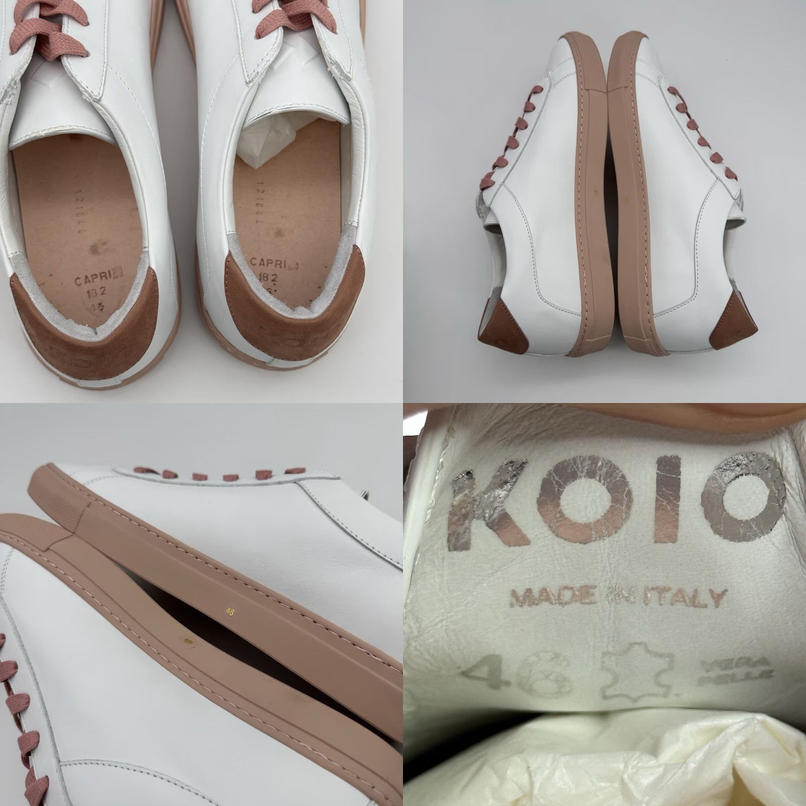Koio KOIO Capri Low Top Sneakers Men's Size 13 US / 46 EU White Leather Athletic Size US L / EU 52-54 / 3 - 8 Thumbnail