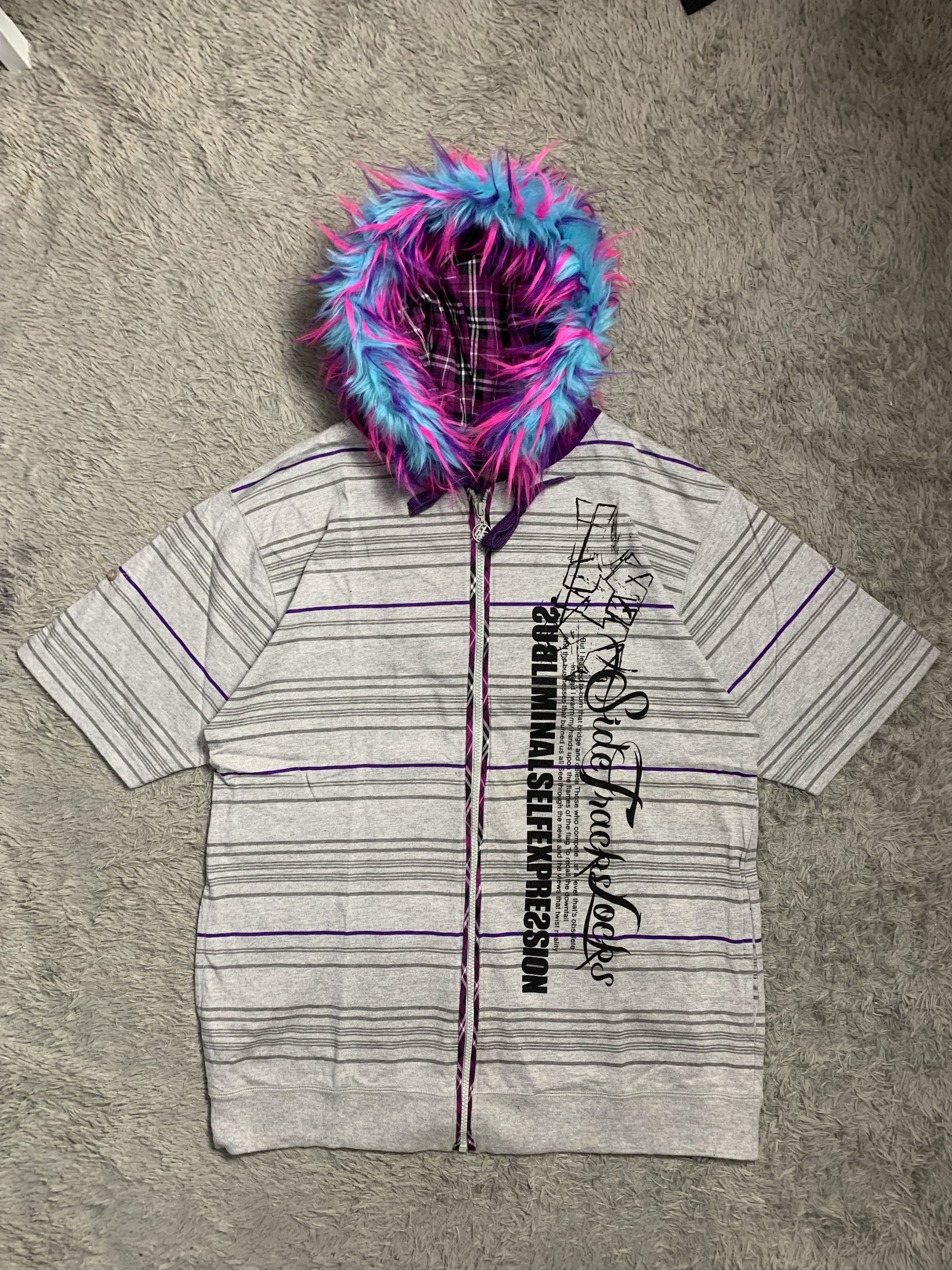 Japanese Brand Faux Fur Crazy Japan Brand B One Soul Poem Hoodie Size US XL / EU 56 / 4 - 1 Thumbnail