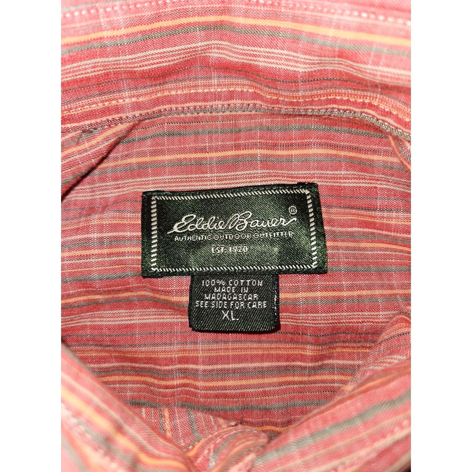 Eddie Bauer Eddie Bauer Button-Up Shirt Men XL Multicolor Striped Lightweight Cotton 90s Outdoor Button Collar Long Sleeve Regular Size US XL / EU 56 / 4 - 2 Thumbnail