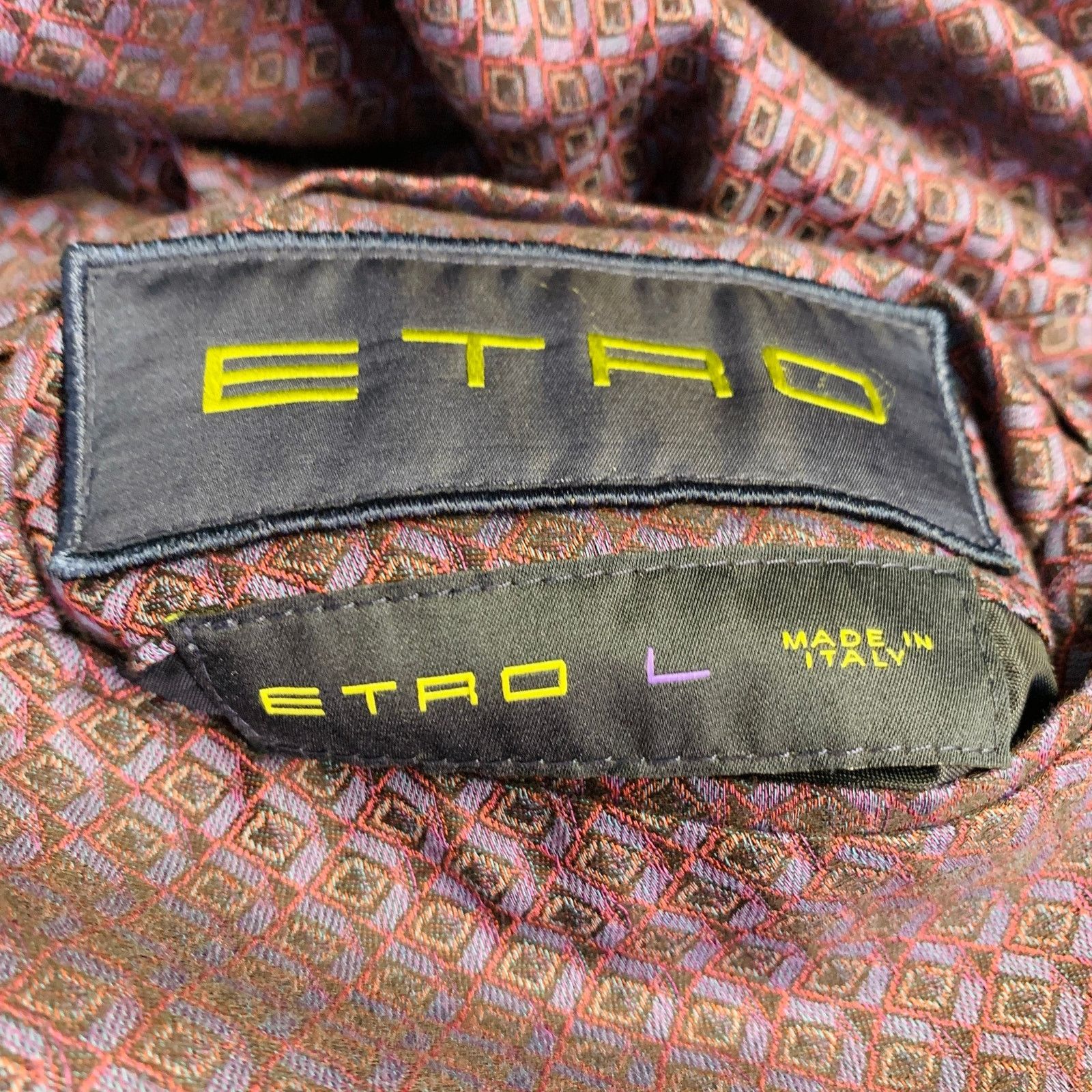 Etro ETRO Blue Black Multi Color Polyester Reversible Jacket Size US L / EU 52-54 / 3 - 5 Thumbnail