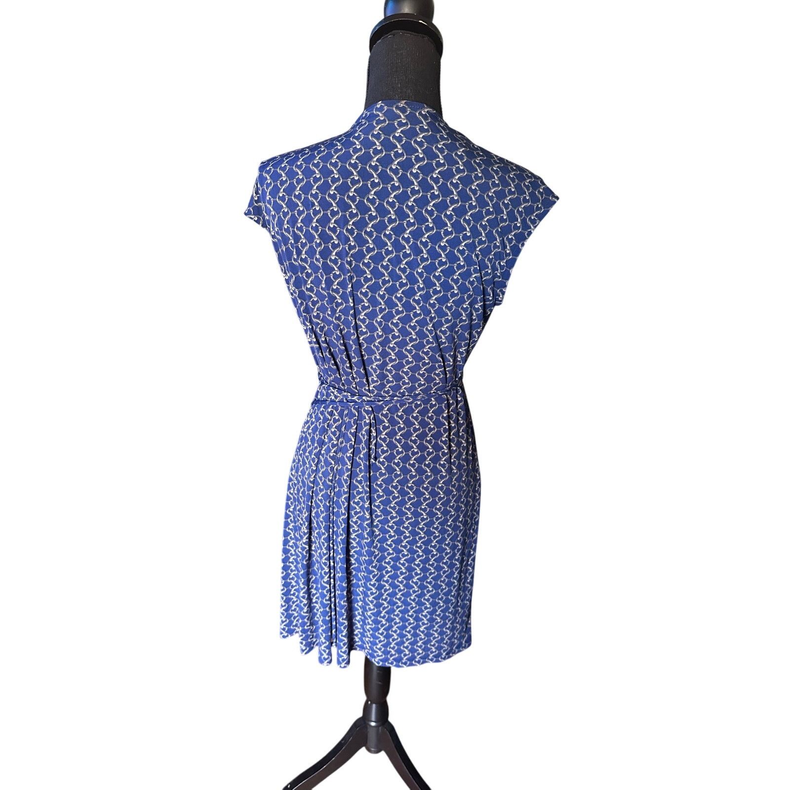 Michael Kors Michael Michael Kors Blue Print Wrap Dress Belted Size PL Size L / US 10 / IT 46 - 4 Thumbnail